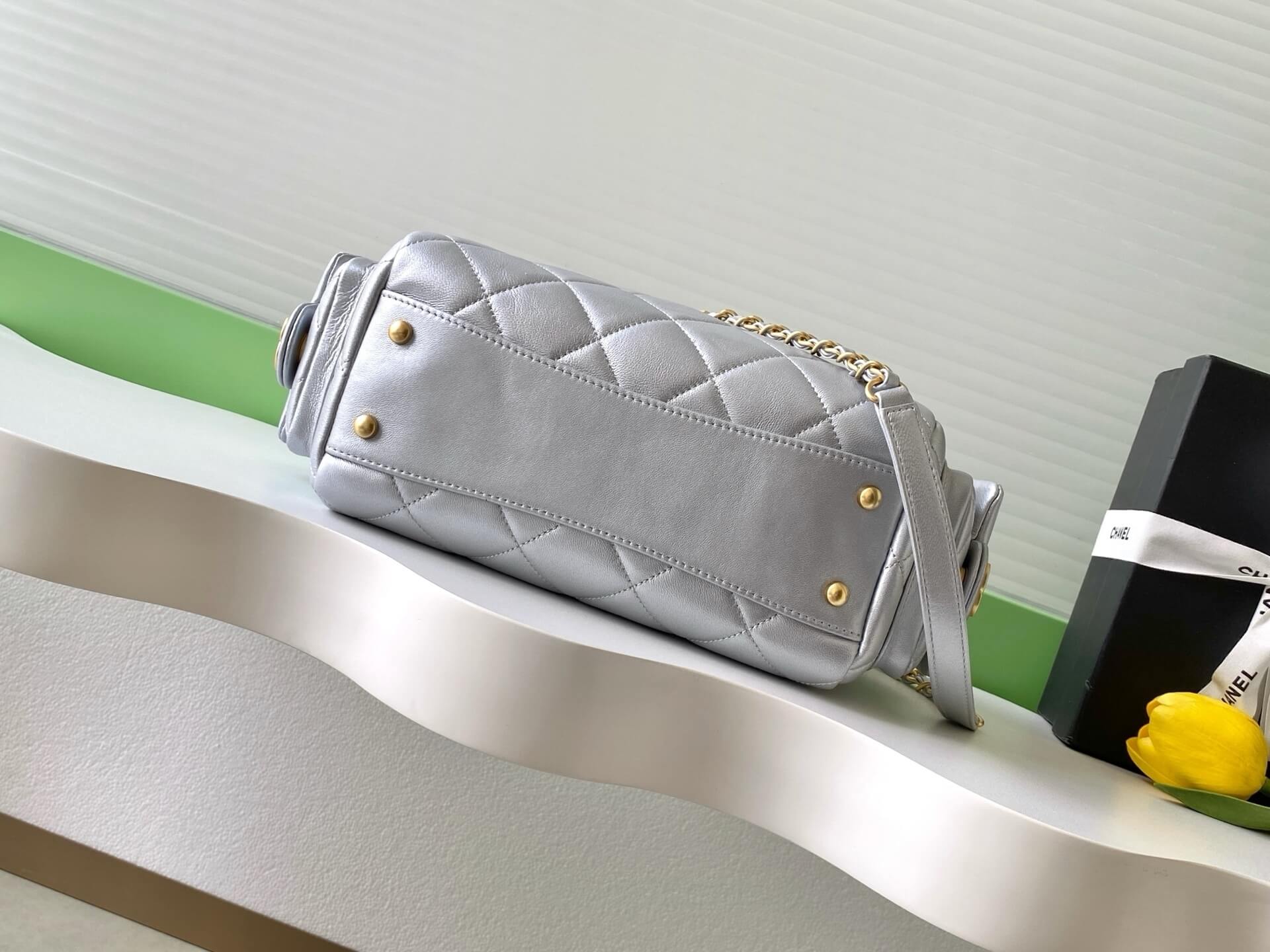 Chanel 25K Bowling Lambskin leather Shoulder Crossbody Bag - Image 45