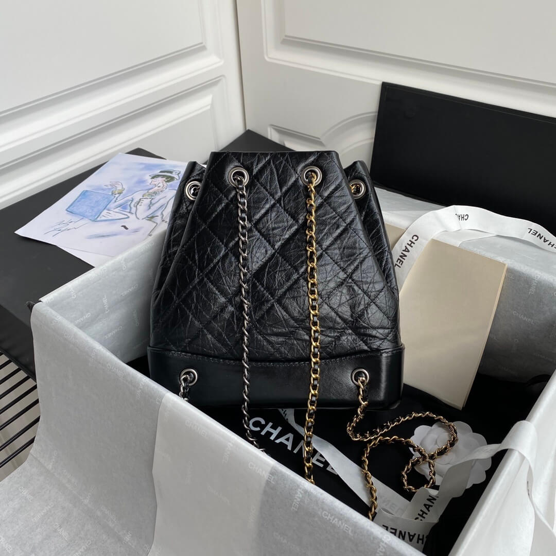 Chanel CC Gabrielle Hobo Backpack Bag Quilted Aged Calfskin Leather - Image 20