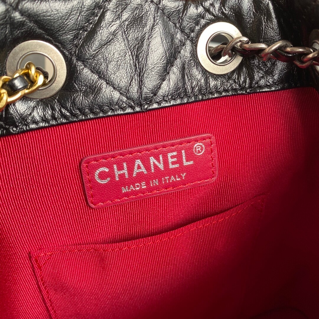 Chanel CC Gabrielle Hobo Backpack Bag Quilted Aged Calfskin Leather - Image 22