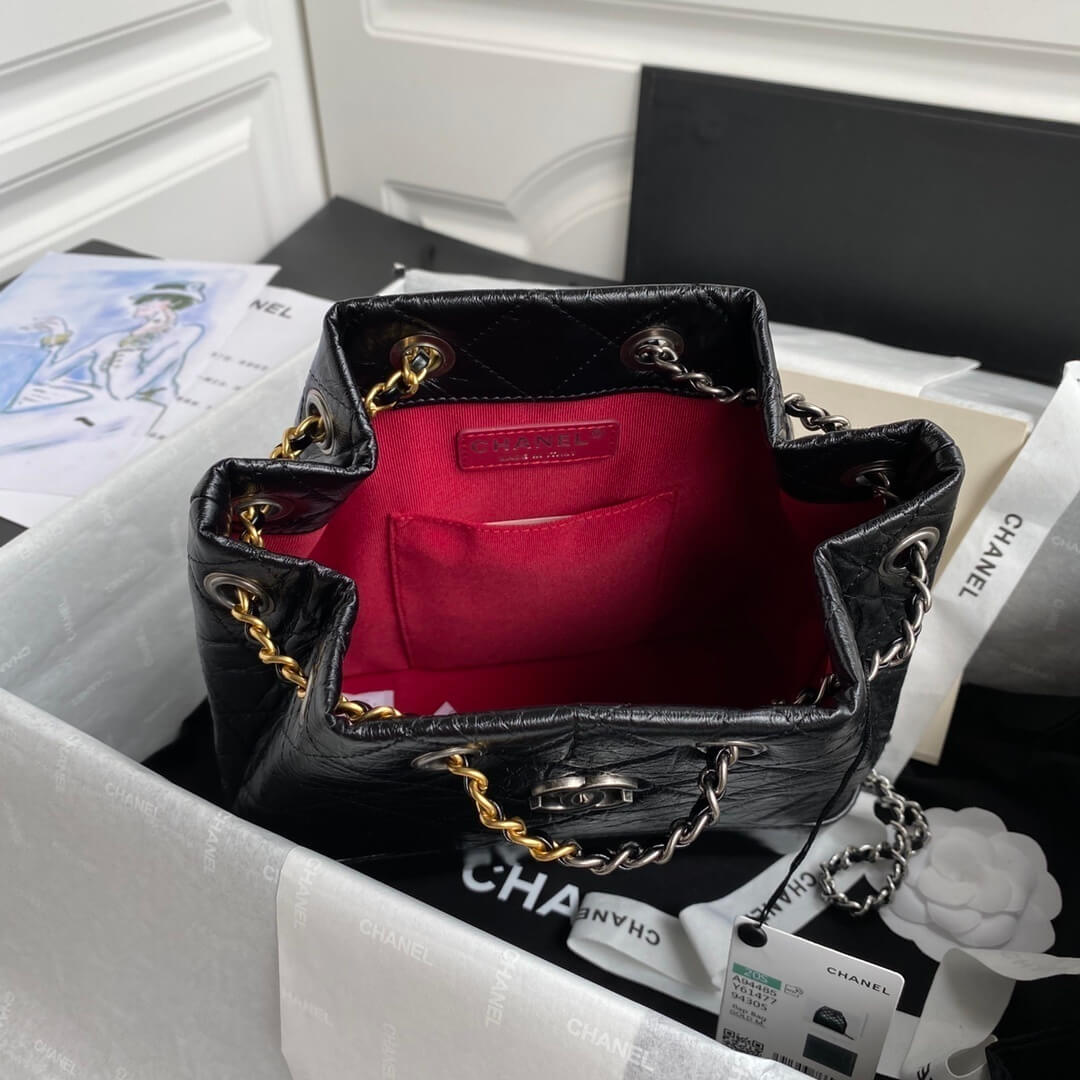 Chanel CC Gabrielle Hobo Backpack Bag Quilted Aged Calfskin Leather - Image 21