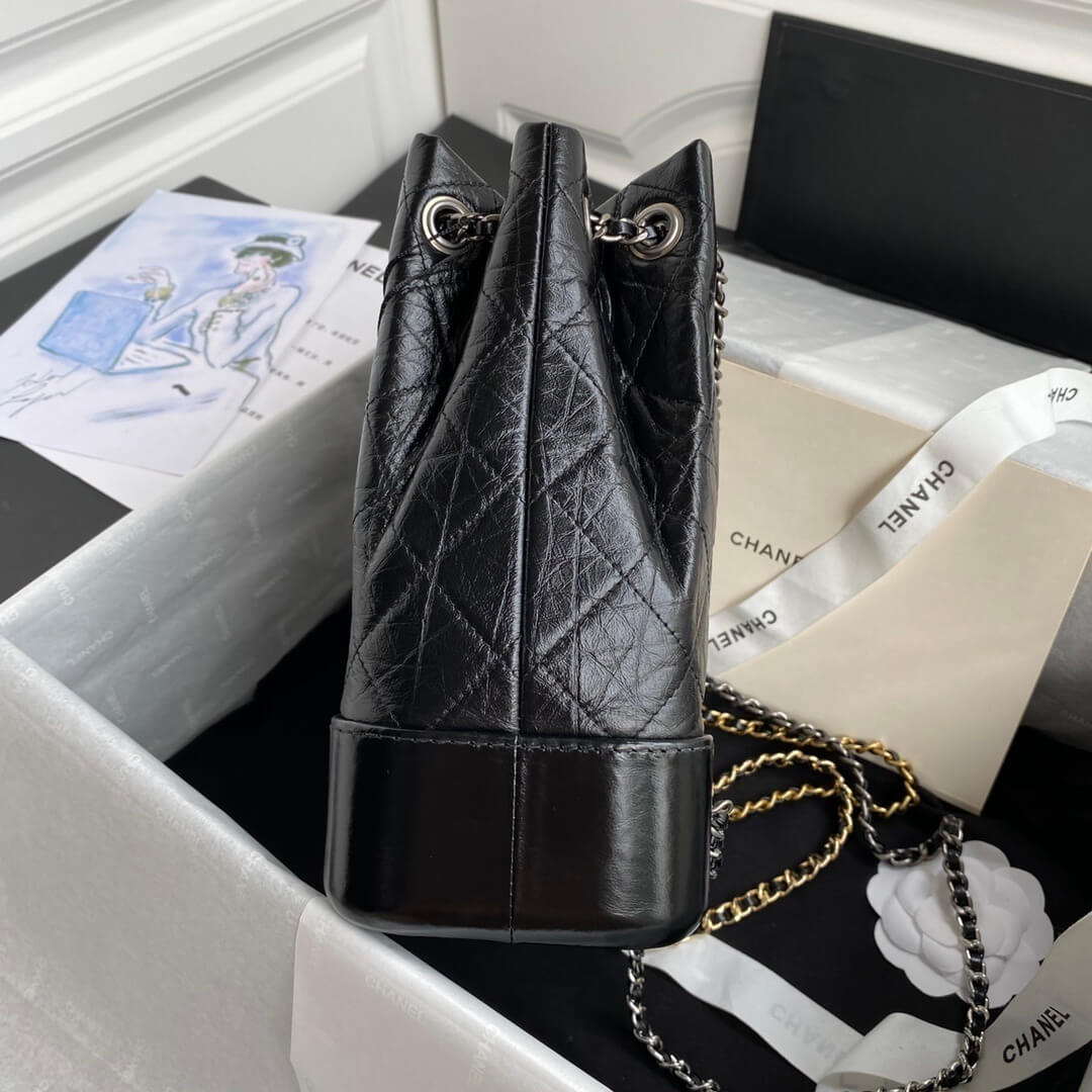 Chanel CC Gabrielle Hobo Backpack Bag Quilted Aged Calfskin Leather - Image 25