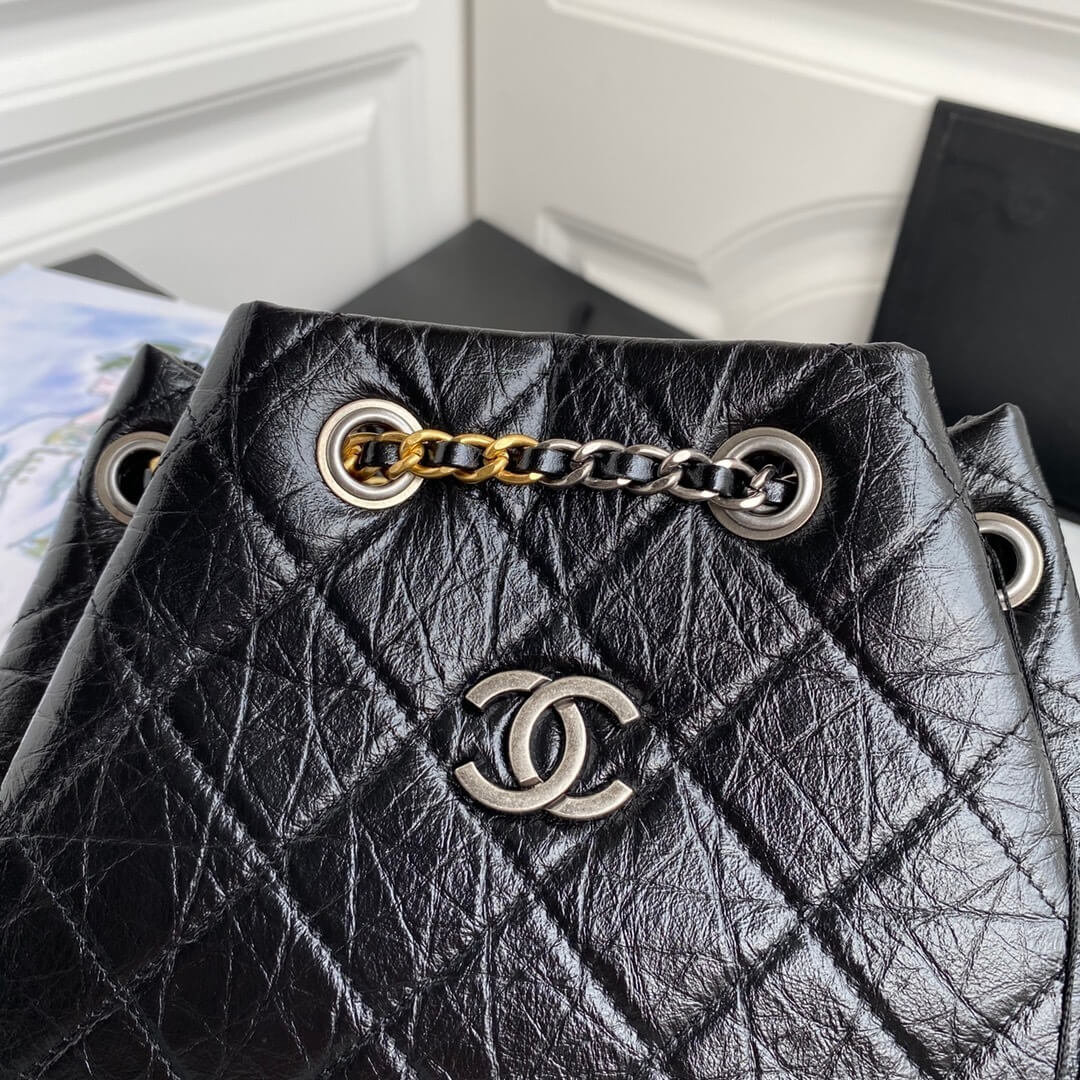 Chanel CC Gabrielle Hobo Backpack Bag Quilted Aged Calfskin Leather - Image 23