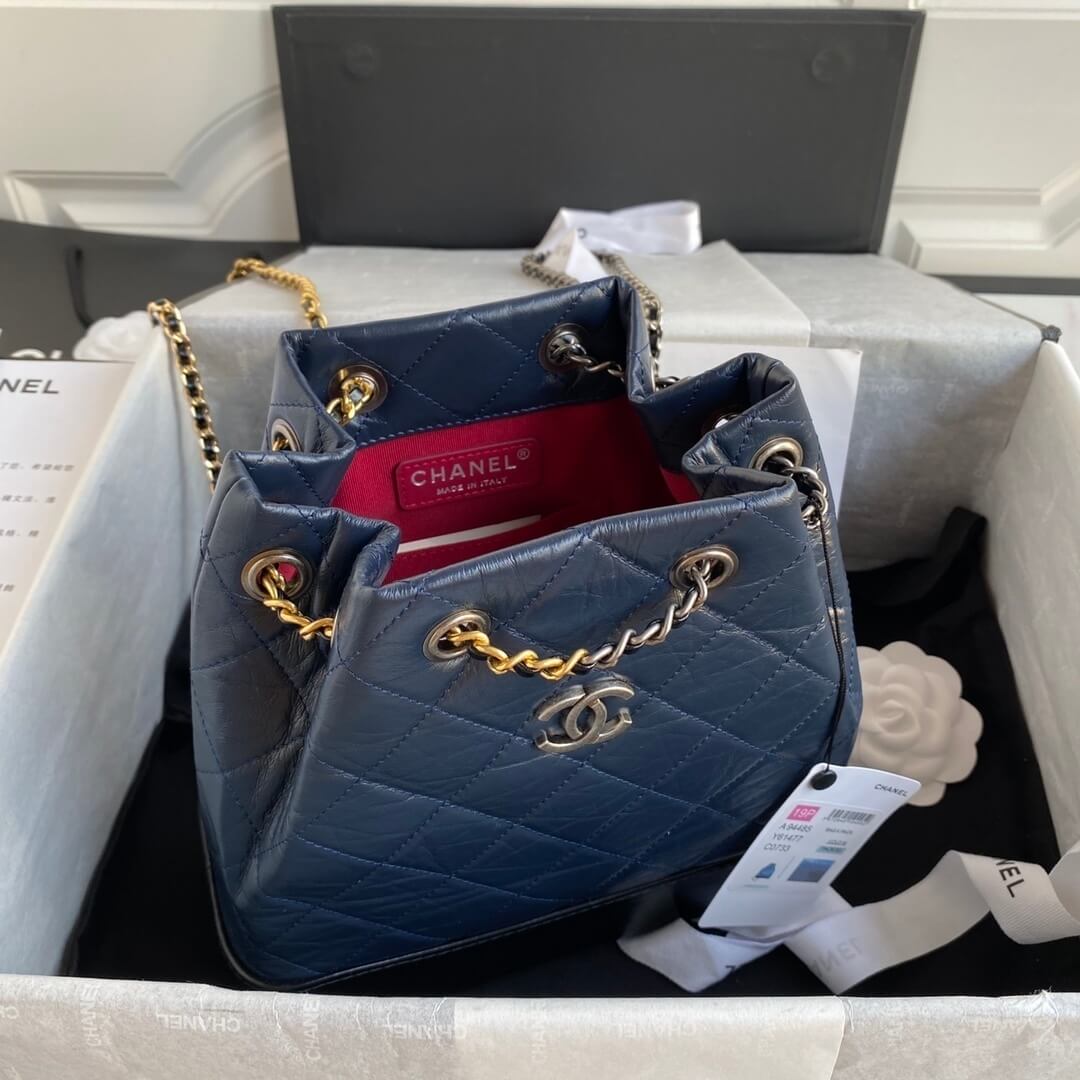 Chanel CC Gabrielle Hobo Backpack Bag Quilted Aged Calfskin Leather - Image 3