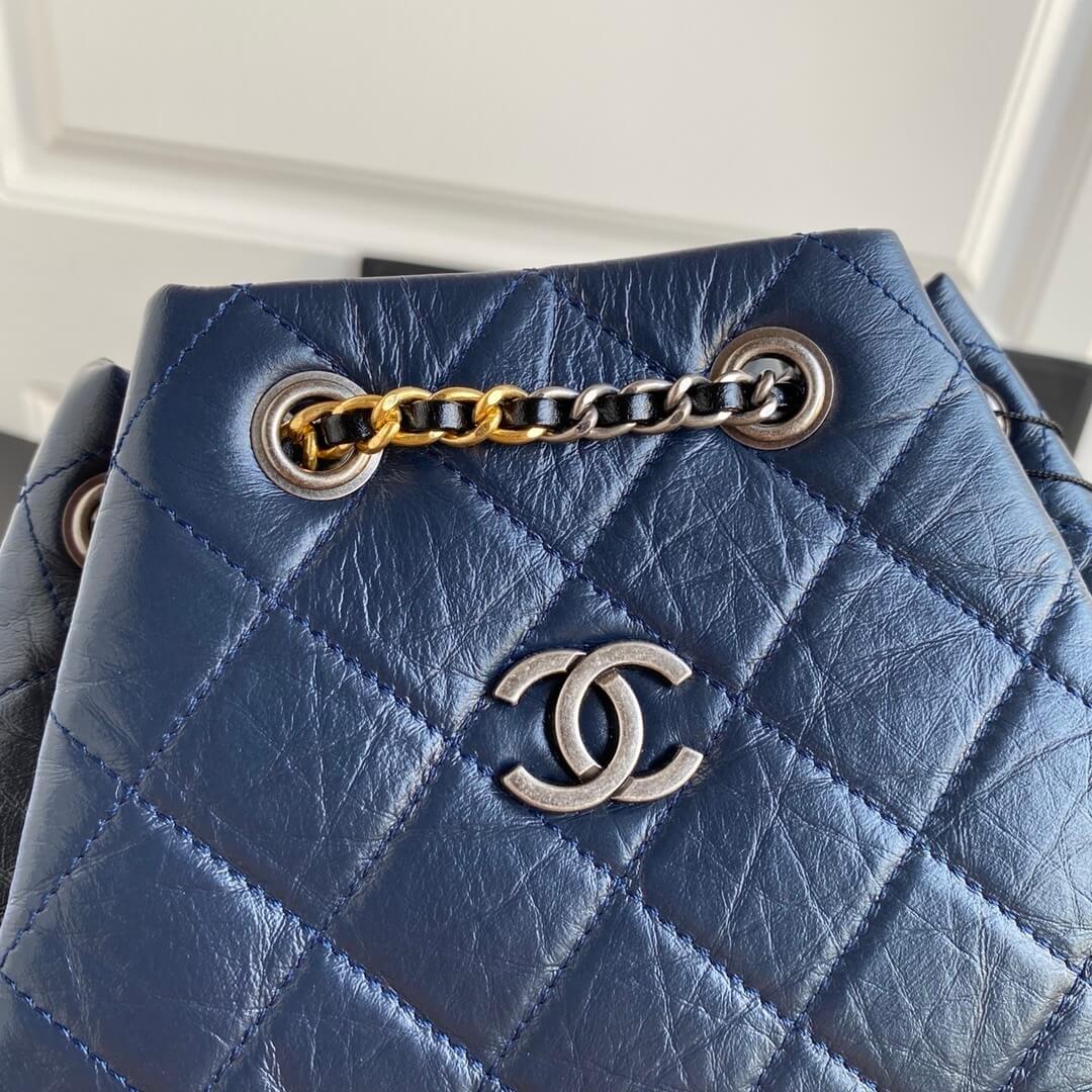 Chanel CC Gabrielle Hobo Backpack Bag Quilted Aged Calfskin Leather - Image 5