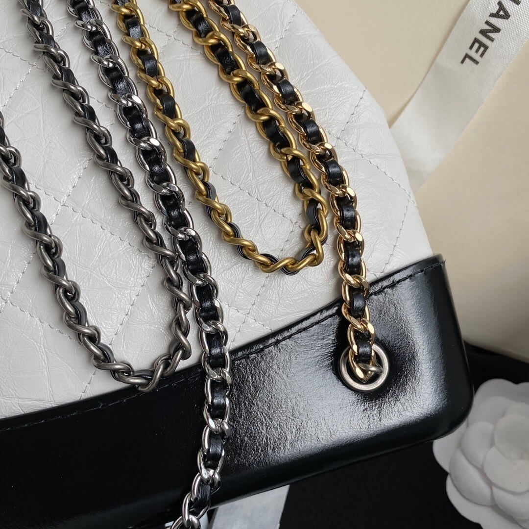 Chanel CC Gabrielle Hobo Backpack Bag Quilted Aged Calfskin Leather - Image 17