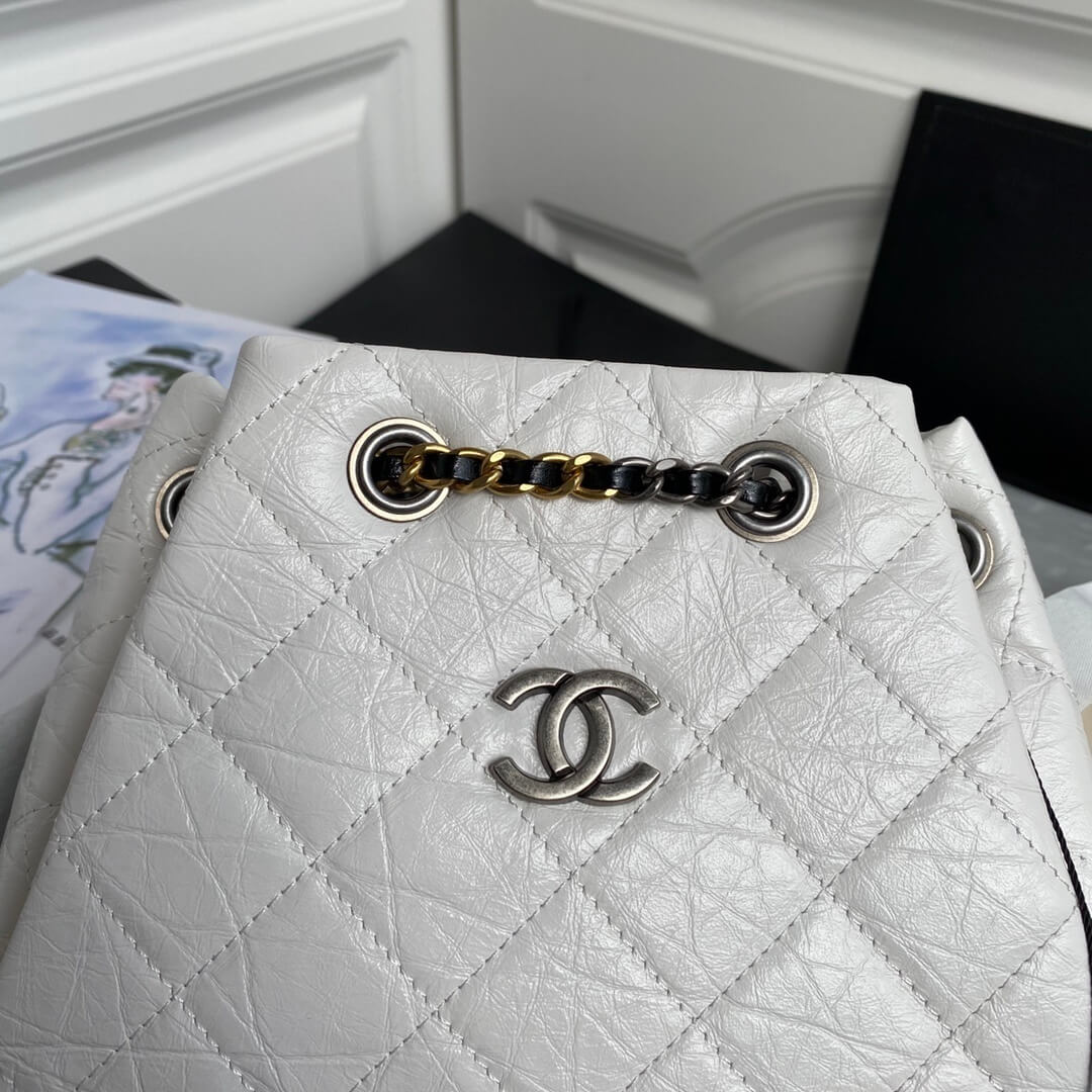 Chanel CC Gabrielle Hobo Backpack Bag Quilted Aged Calfskin Leather - Image 14