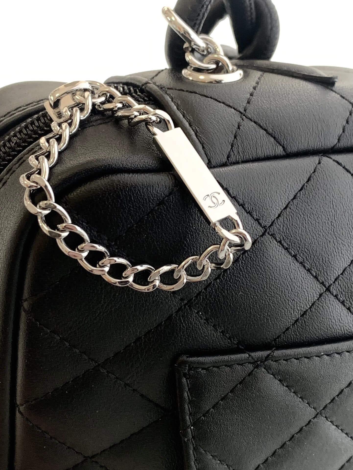 Chanel Cambon Camera Bag with Maxi Logo in Black Lambskin Leather Shoulder Crossbody - Image 24
