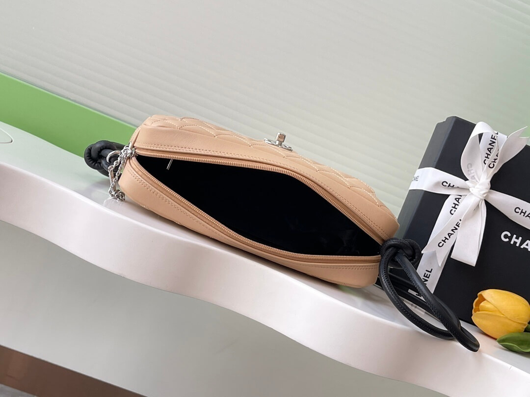 Chanel Cambon Camera Bag with Maxi Logo in Black Lambskin Leather Shoulder Crossbody - Image 12