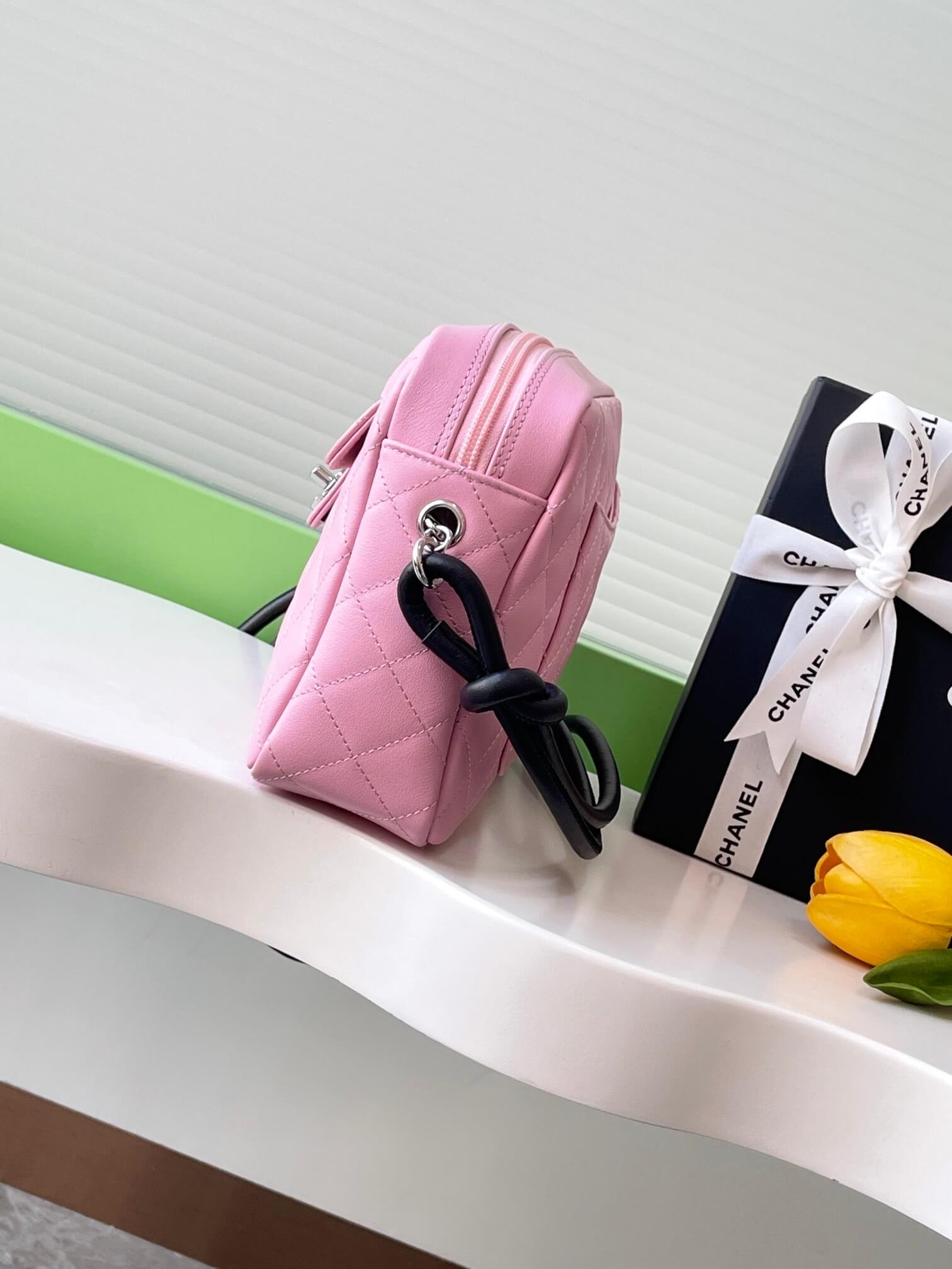 Chanel Cambon Camera Bag with Maxi Logo in Black Lambskin Leather Shoulder Crossbody - Image 8