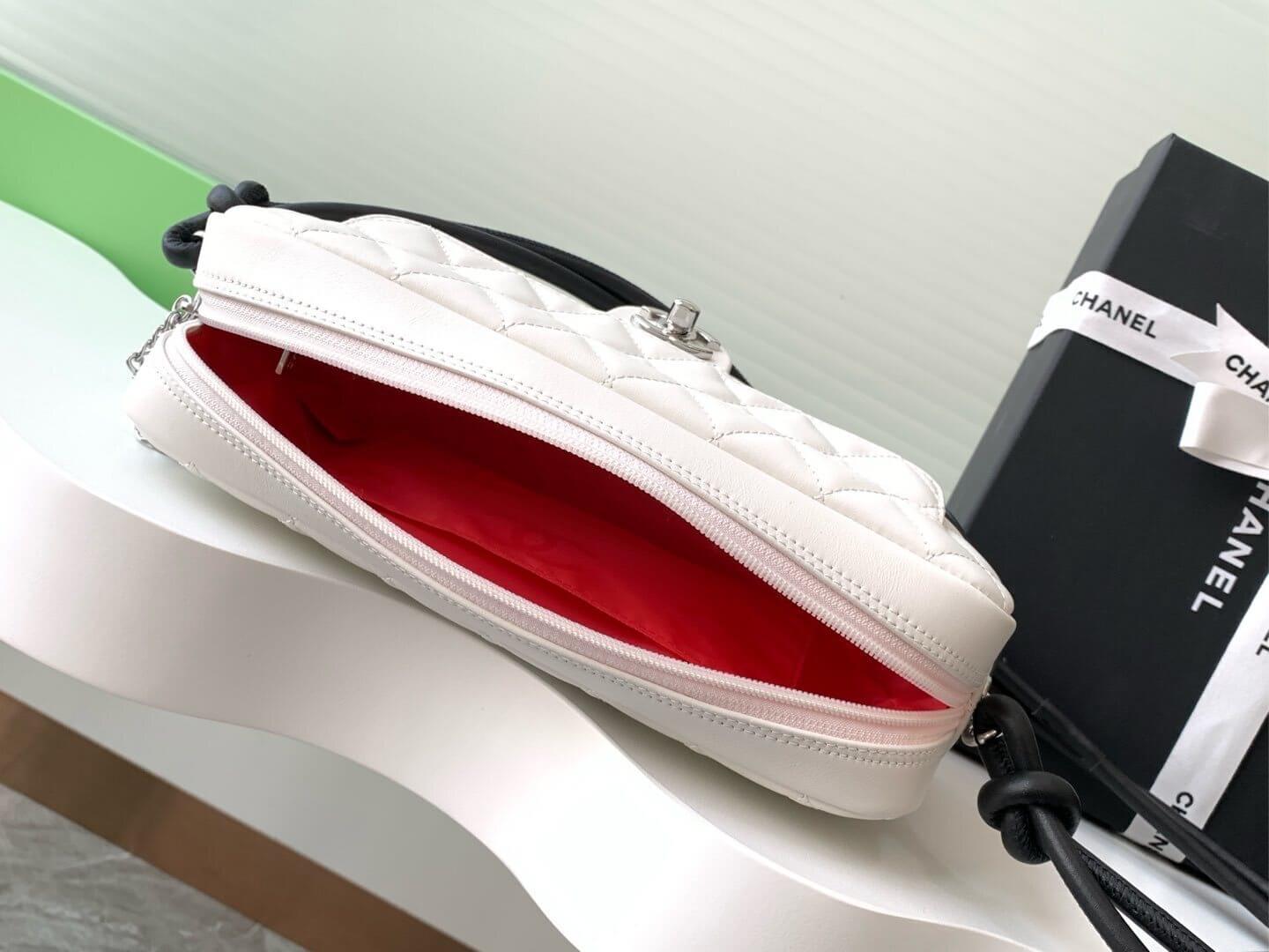 Chanel Cambon Camera Bag with Maxi Logo in Black Lambskin Leather Shoulder Crossbody - Image 47