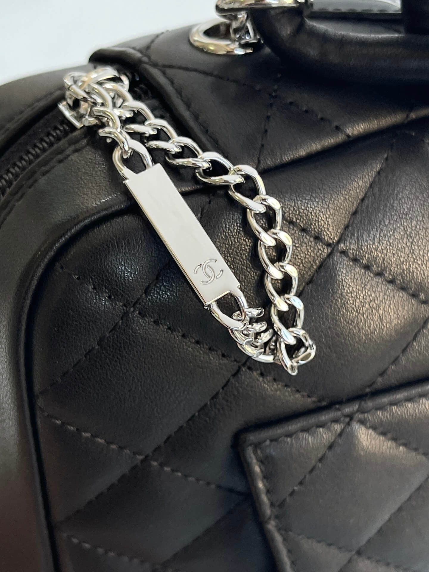 Chanel Cambon Camera Bag with Maxi Logo in Black Lambskin Leather Shoulder Crossbody - Image 32