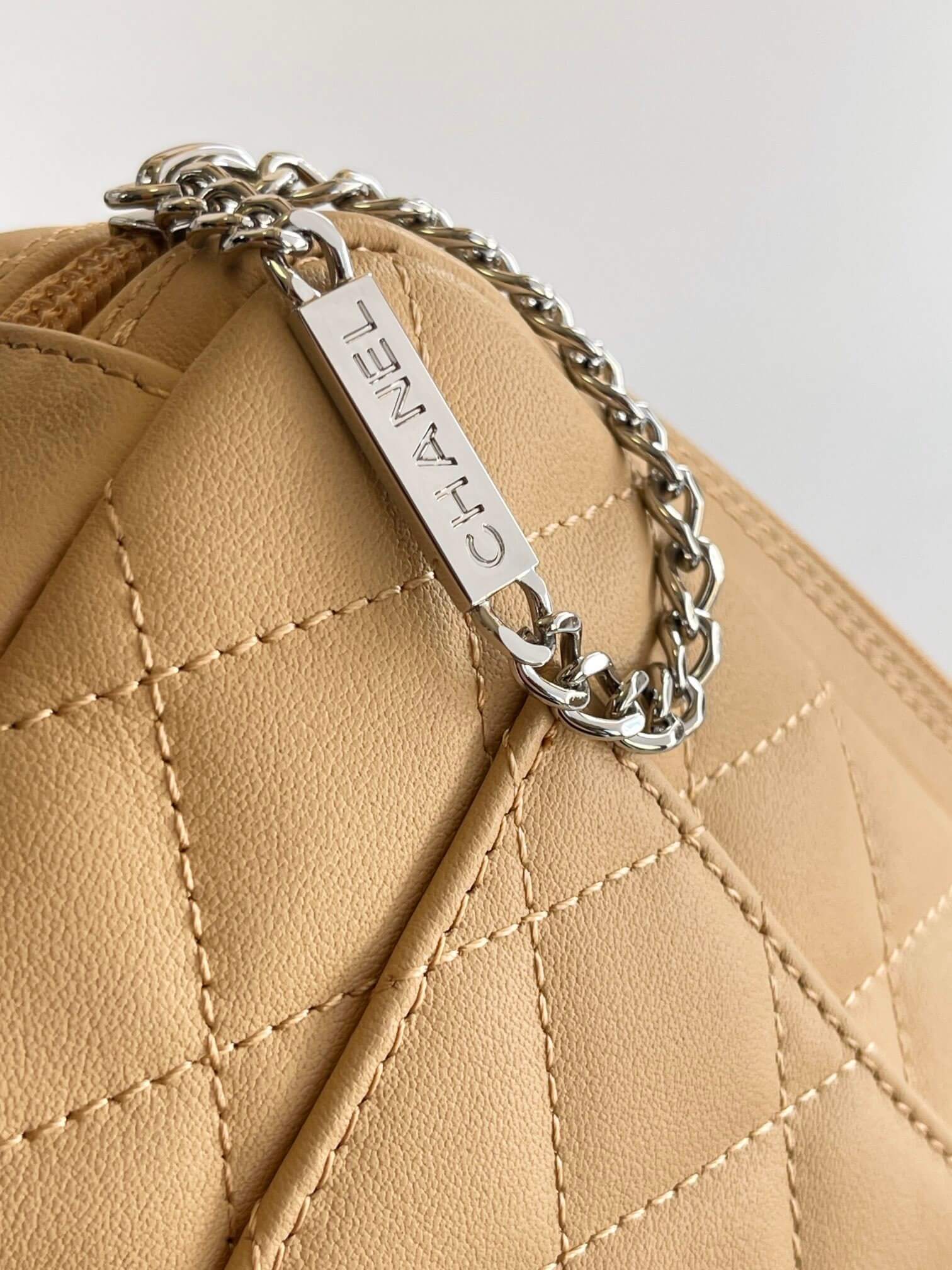 Chanel Cambon Ligne Small Pochette Lambskin Leather Shoulder Handbag - Image 7