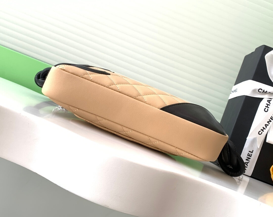 Chanel Cambon Ligne Small Pochette Lambskin Leather Shoulder Handbag - Image 10