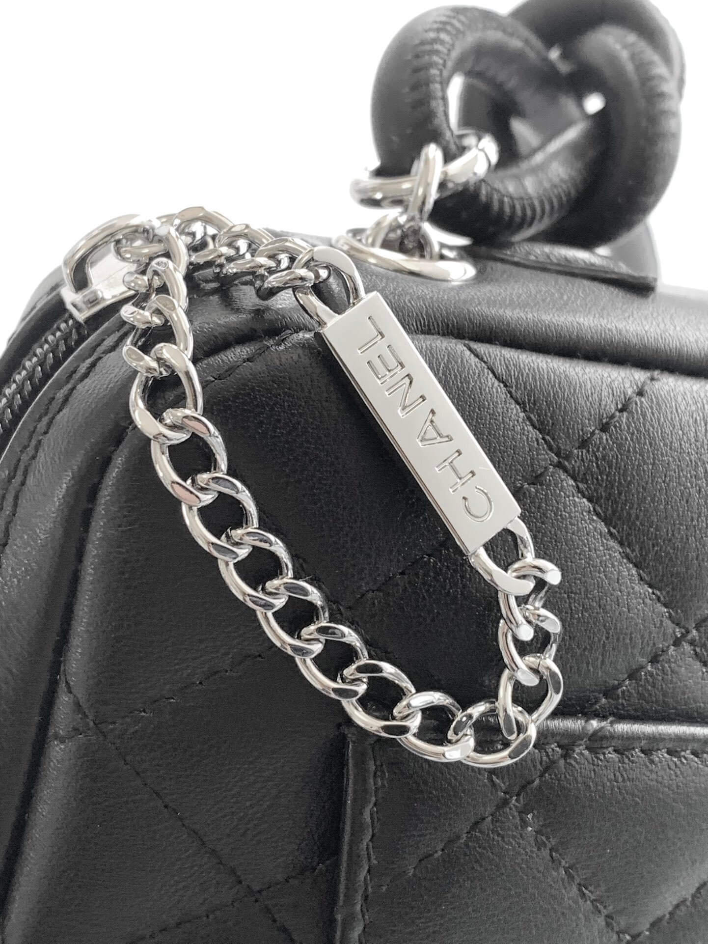 Chanel Cambon Ligne Small Pochette Lambskin Leather Shoulder Handbag - Image 34