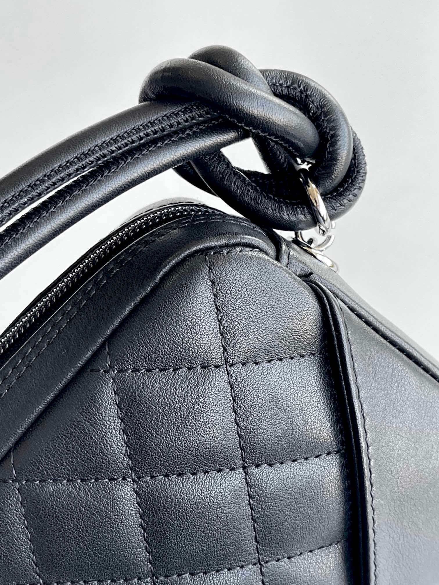 Chanel Cambon Ligne Small Pochette Lambskin Leather Shoulder Handbag - Image 44