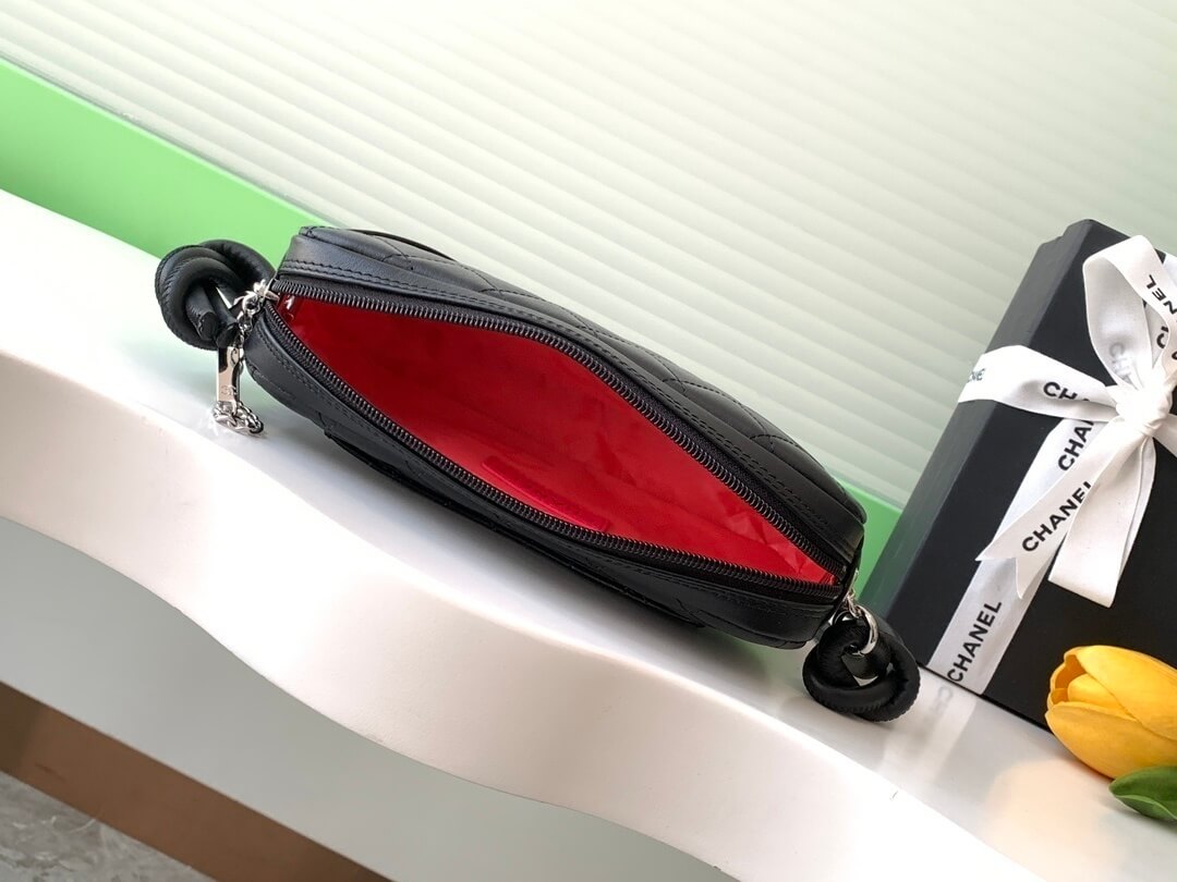 Chanel Cambon Ligne Small Pochette Lambskin Leather Shoulder Handbag - Image 49