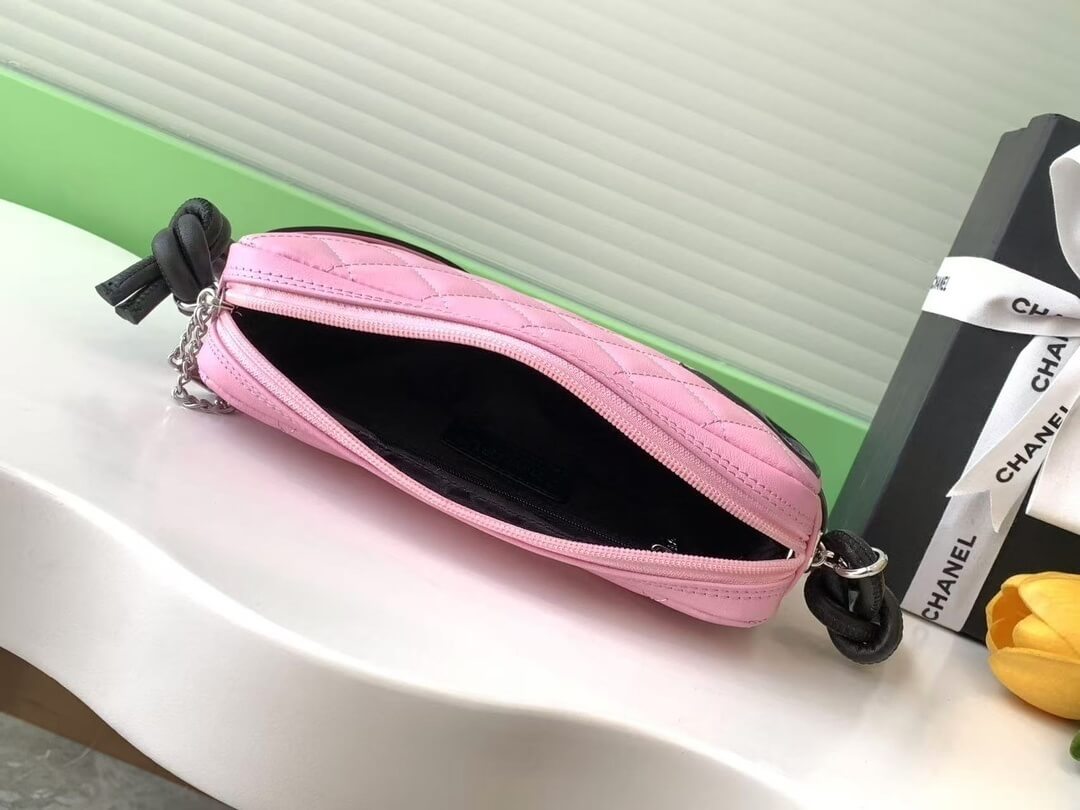 Chanel Cambon Ligne Small Pochette Lambskin Leather Shoulder Handbag - Image 13