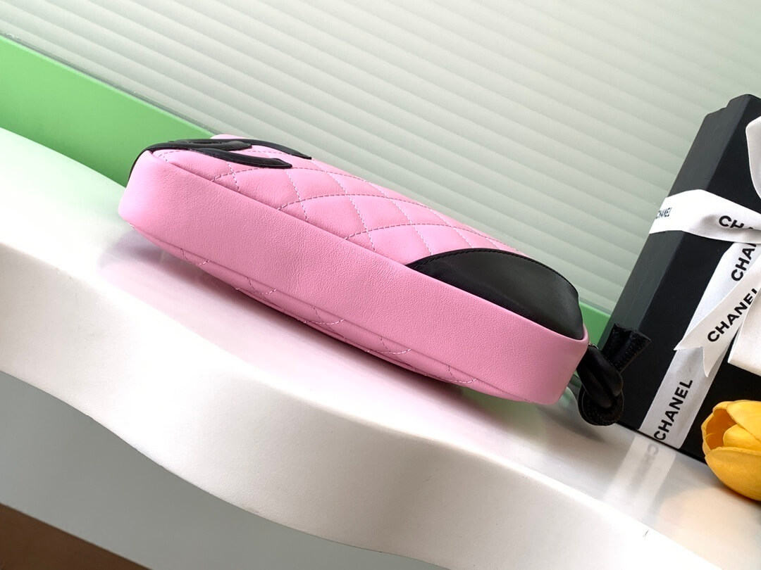 Chanel Cambon Ligne Small Pochette Lambskin Leather Shoulder Handbag - Image 19