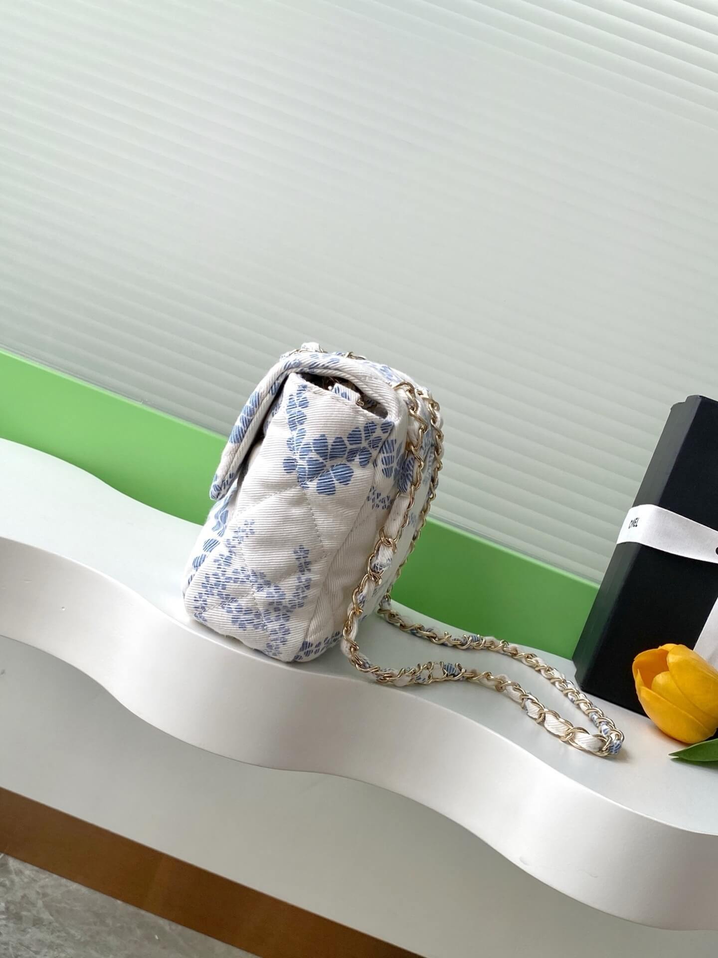 Chanel Coco Beach Flab Shoulder Bag Printed Denim and & Gold-Tone Metal Hardware - Image 17