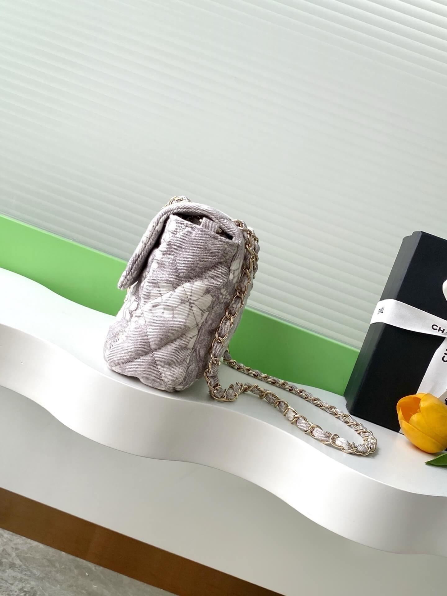 Chanel Coco Beach Flab Shoulder Bag Printed Denim and & Gold-Tone Metal Hardware - Image 8