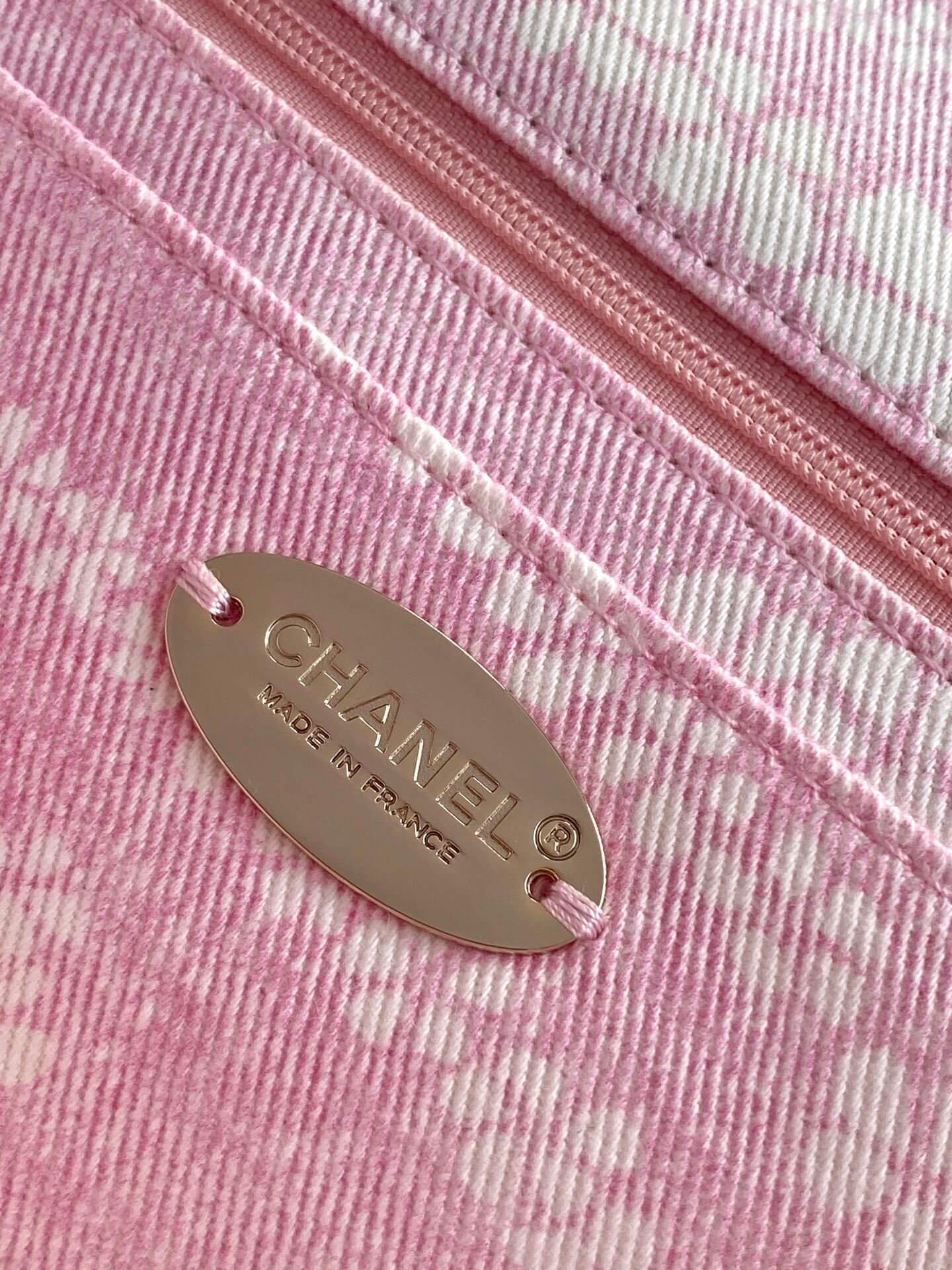 Chanel Coco Beach Flab Shoulder Bag Printed Denim and & Gold-Tone Metal Hardware - Image 23