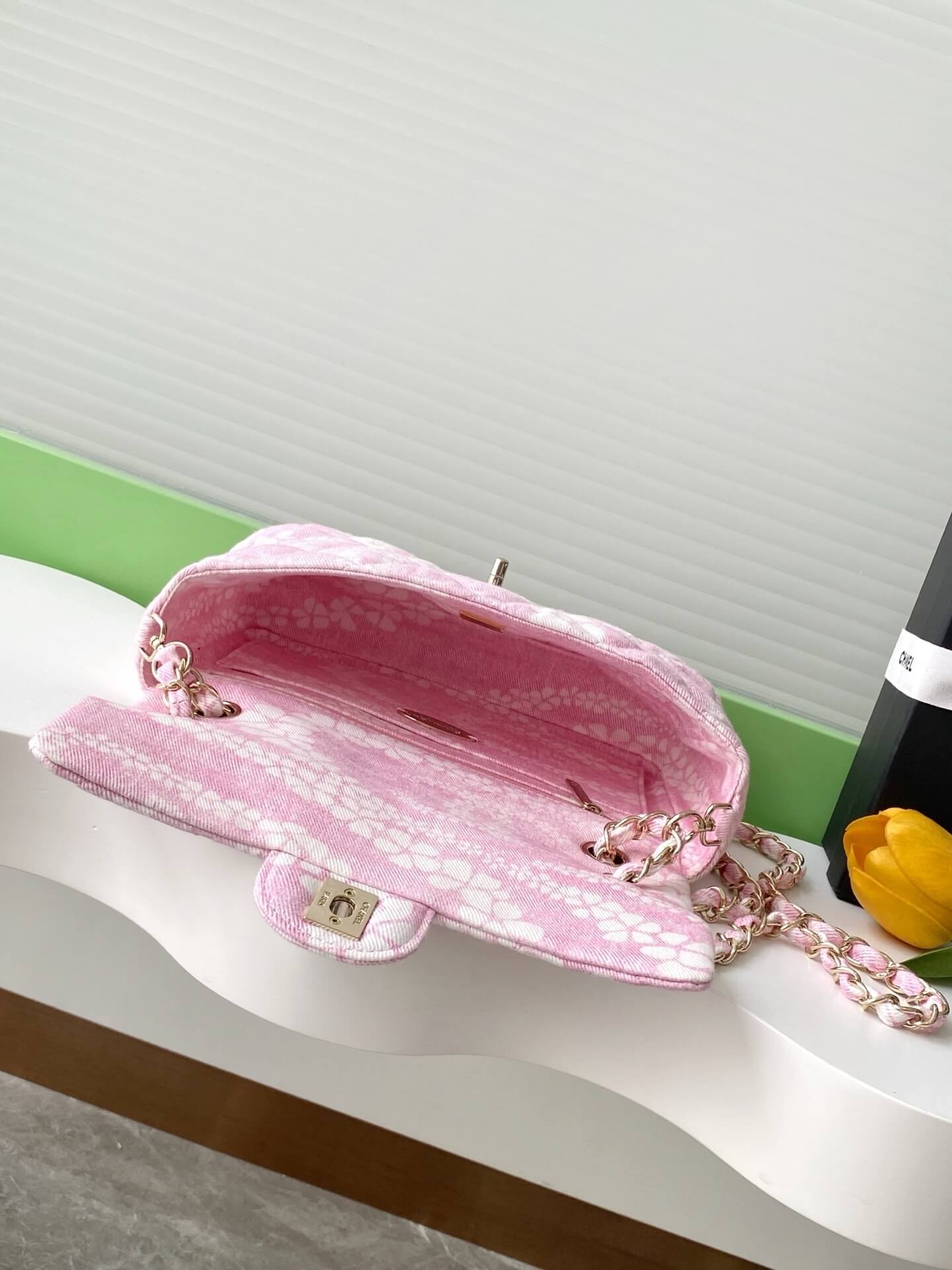 Chanel Coco Beach Flab Shoulder Bag Printed Denim and & Gold-Tone Metal Hardware - Image 21