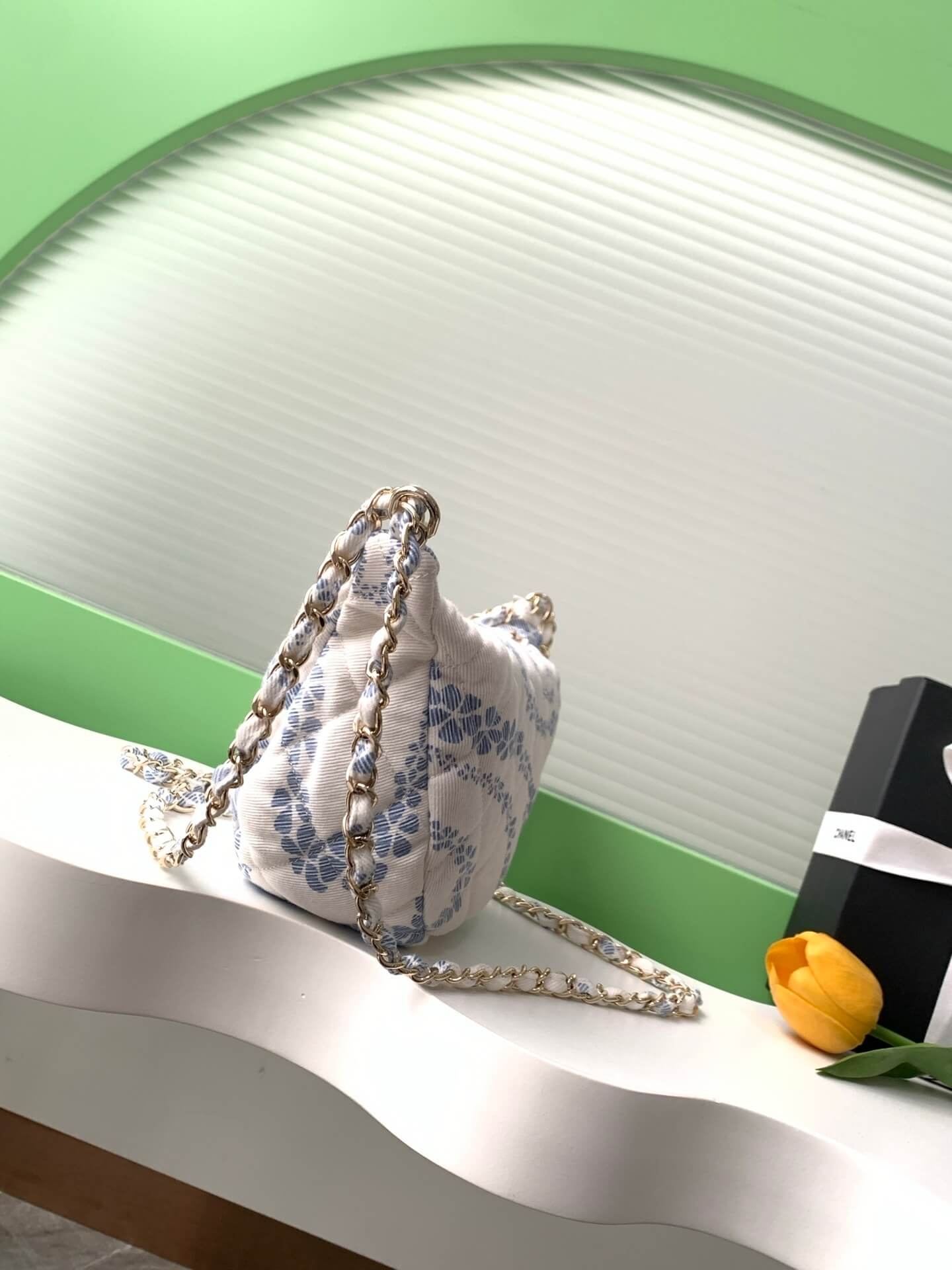 Chanel Coco Beach Hobo Shoulder Crossbody Bag Printed Denim & Gold-Tone Metal Hardware - Image 17