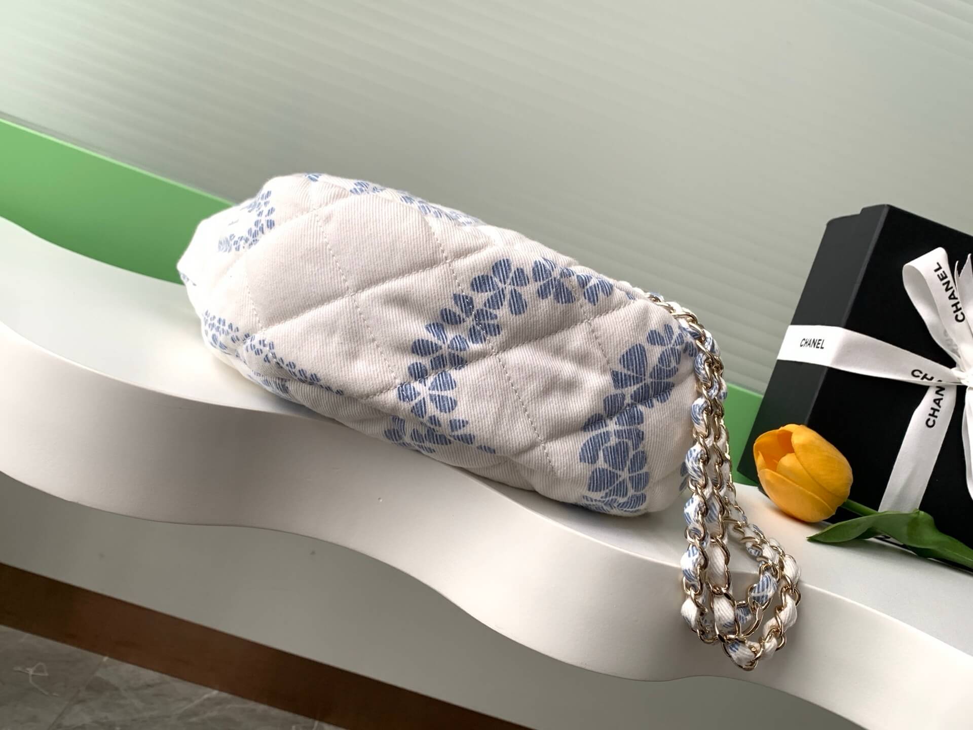 Chanel Coco Beach Hobo Shoulder Crossbody Bag Printed Denim & Gold-Tone Metal Hardware - Image 18