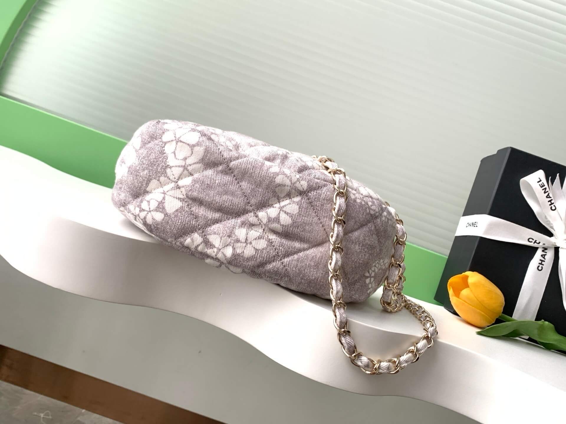 Chanel Coco Beach Hobo Shoulder Crossbody Bag Printed Denim & Gold-Tone Metal Hardware - Image 27