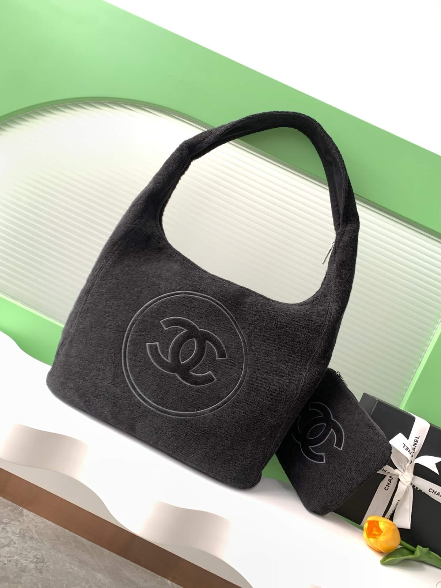 Chanel Coco Beach Hobo Terry Cloth Shoulder Bag - Image 19