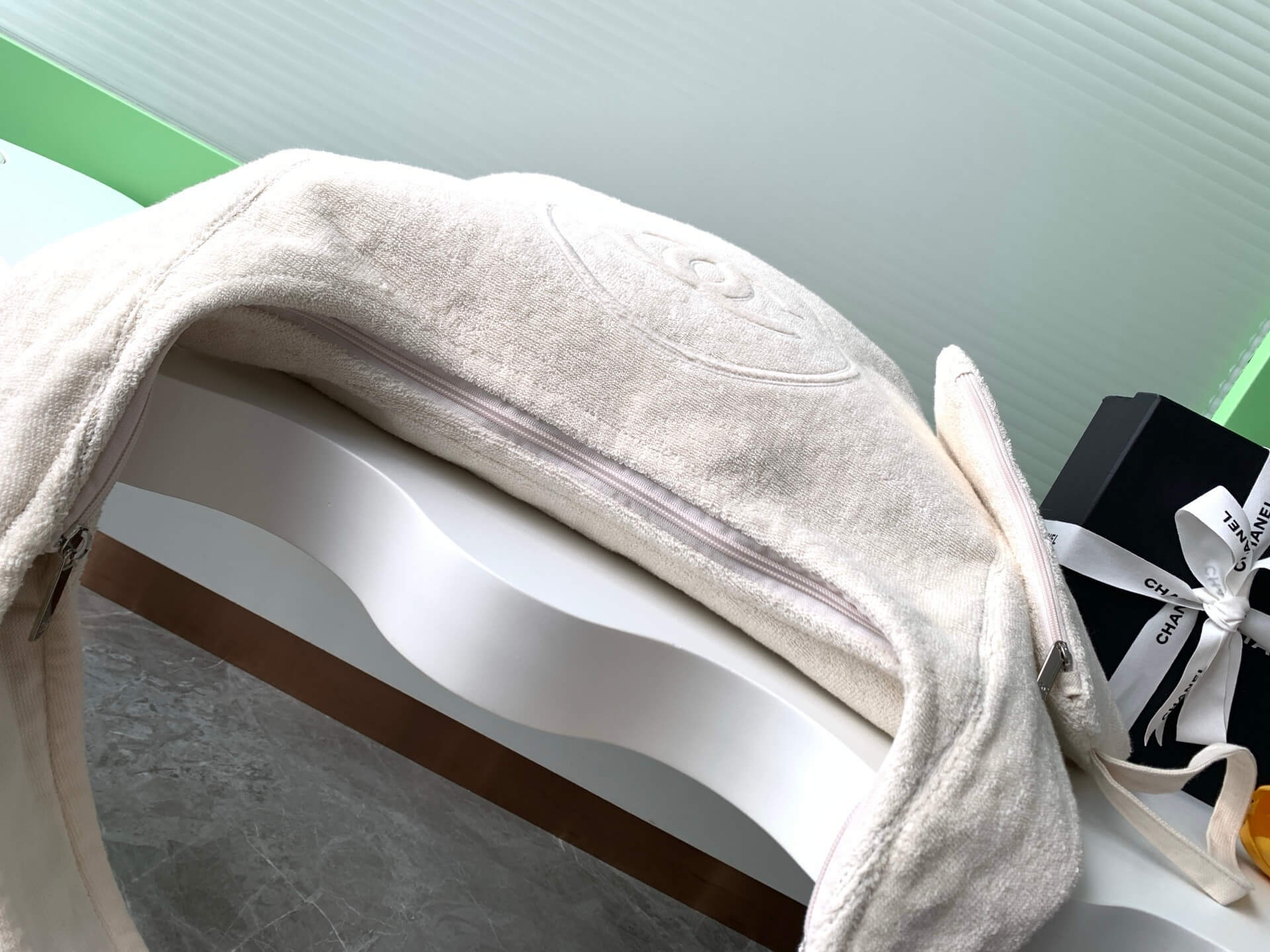 Chanel Coco Beach Hobo Terry Cloth Shoulder Bag - Image 12