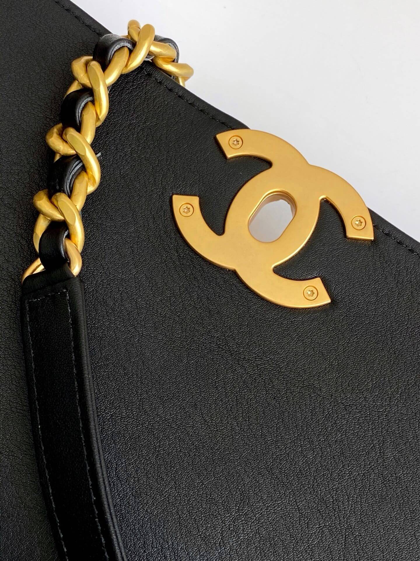 Chanel Flap Bag with Top Handle Lambskin Leather Shoulder Crossbody Handbag - Image 6