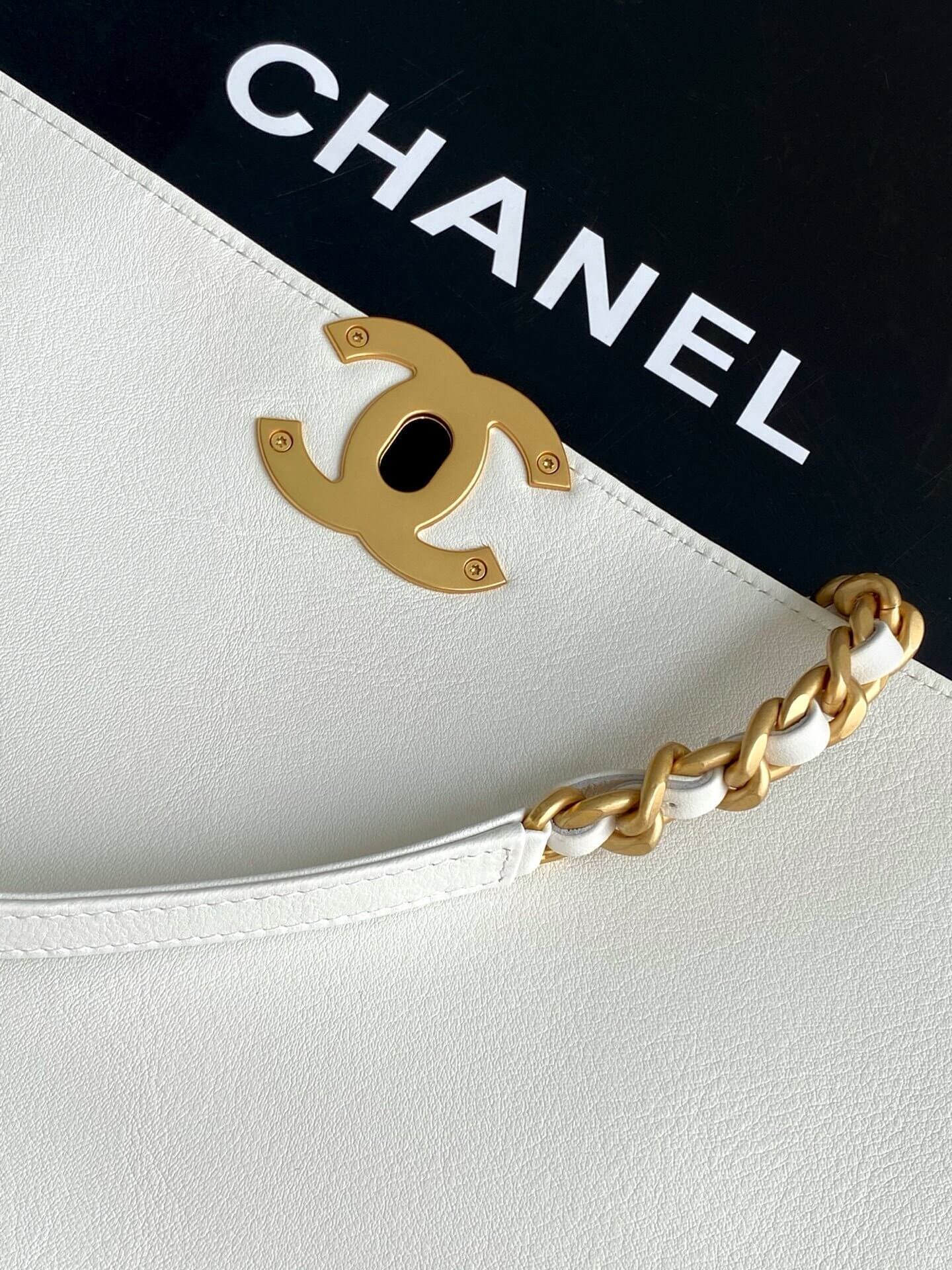 Chanel Flap Bag with Top Handle Lambskin Leather Shoulder Crossbody Handbag - Image 32