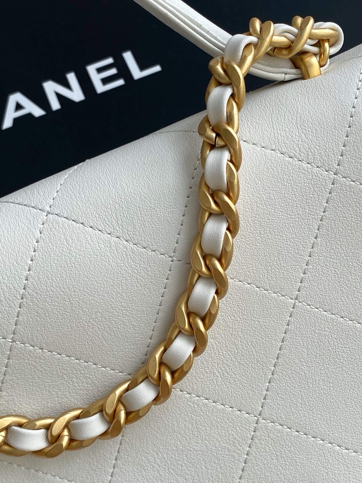 Chanel Flap Bag with Top Handle Lambskin Leather Shoulder Crossbody Handbag - Image 34