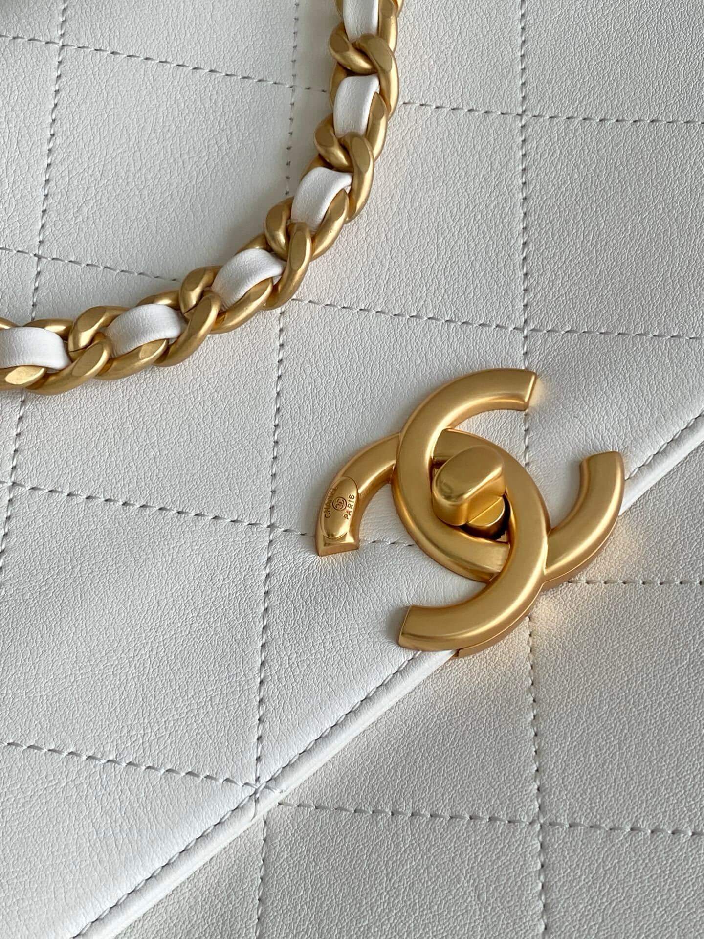 Chanel Flap Bag with Top Handle Lambskin Leather Shoulder Crossbody Handbag - Image 33