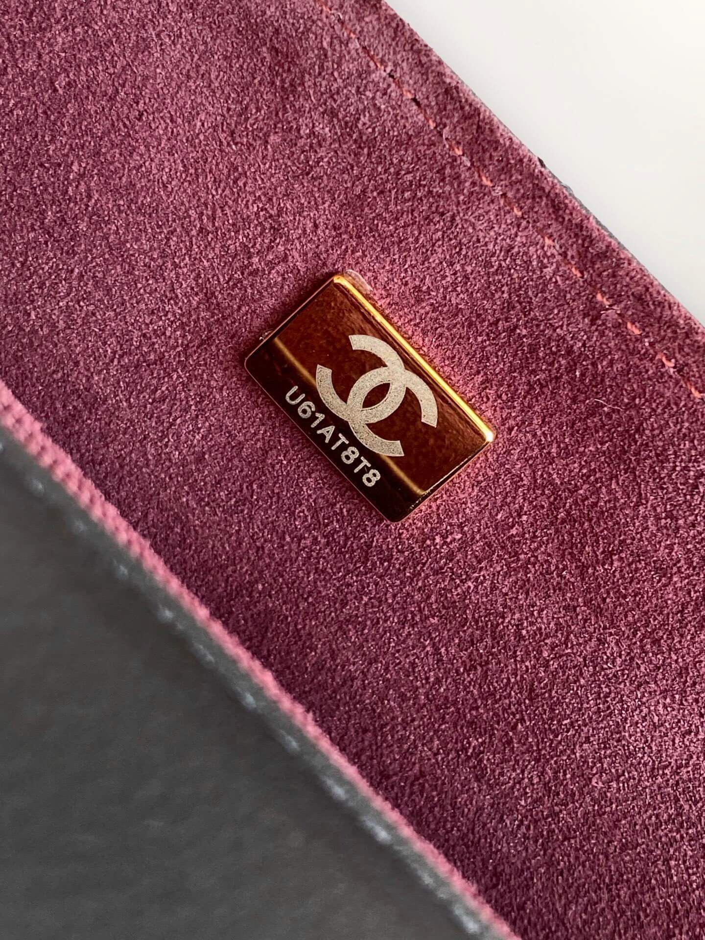 Chanel Flap Bag with Top Handle Lambskin Leather Shoulder Crossbody Handbag - Image 13