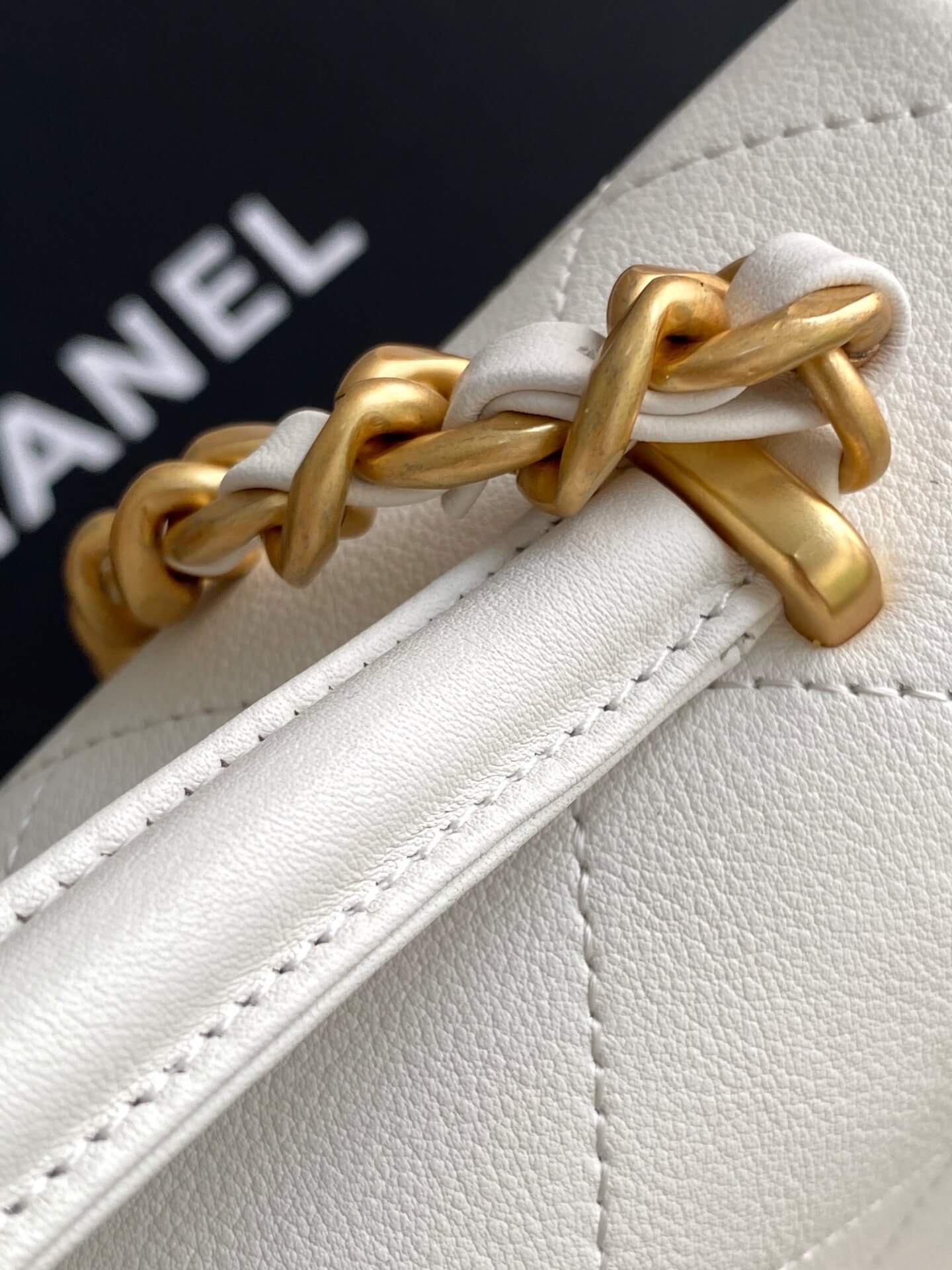 Chanel Flap Bag with Top Handle Lambskin Leather Shoulder Crossbody Handbag - Image 43