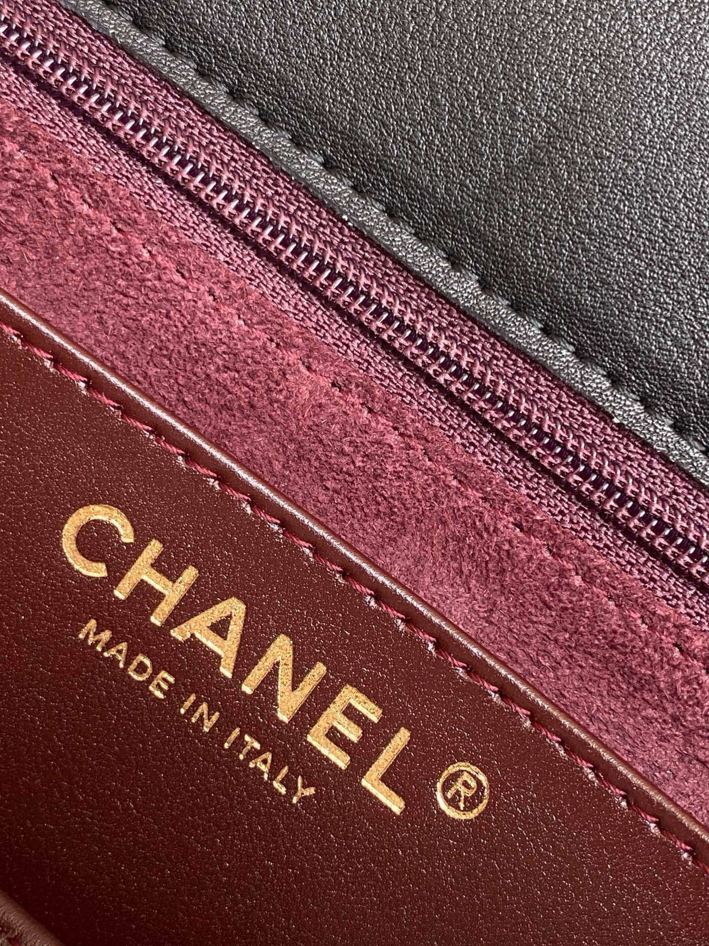 Chanel Flap Bag with Top Handle Lambskin Leather Shoulder Crossbody Handbag - Image 22