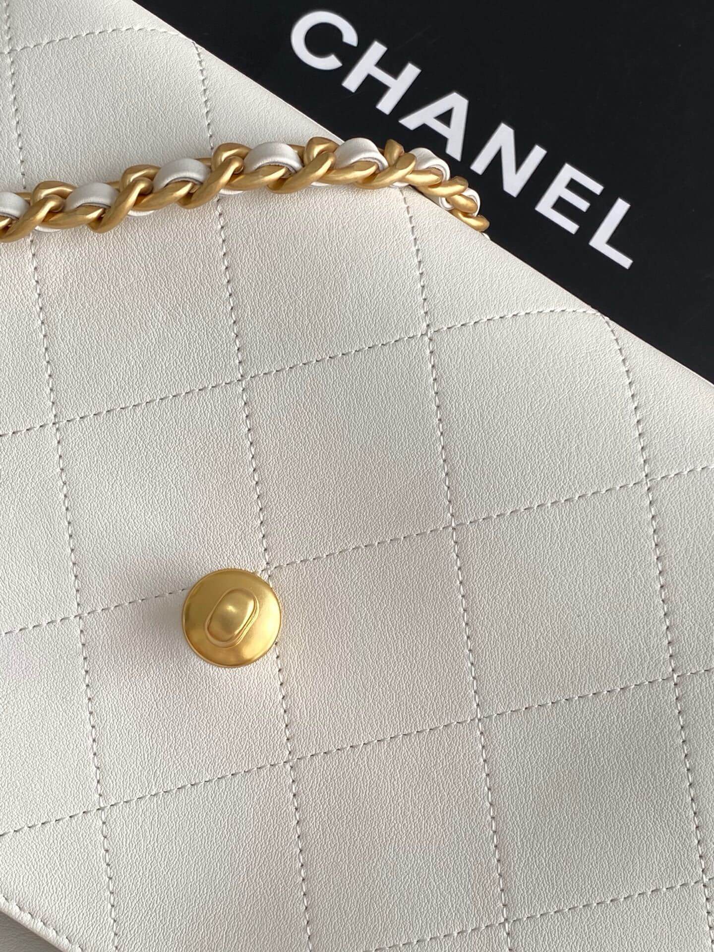 Chanel Flap Bag with Top Handle Lambskin Leather Shoulder Crossbody Handbag - Image 52