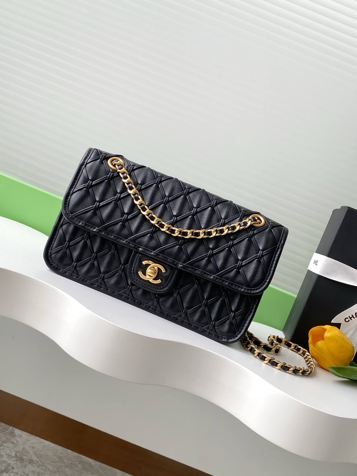 Chanel Flap Chain strap Calfskin Leather Shoulder Bag - Image 10