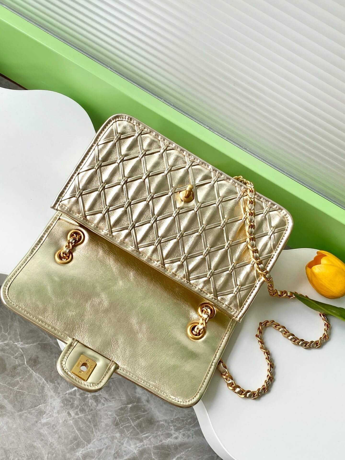 Chanel Flap Chain strap Calfskin Leather Shoulder Bag - Image 48