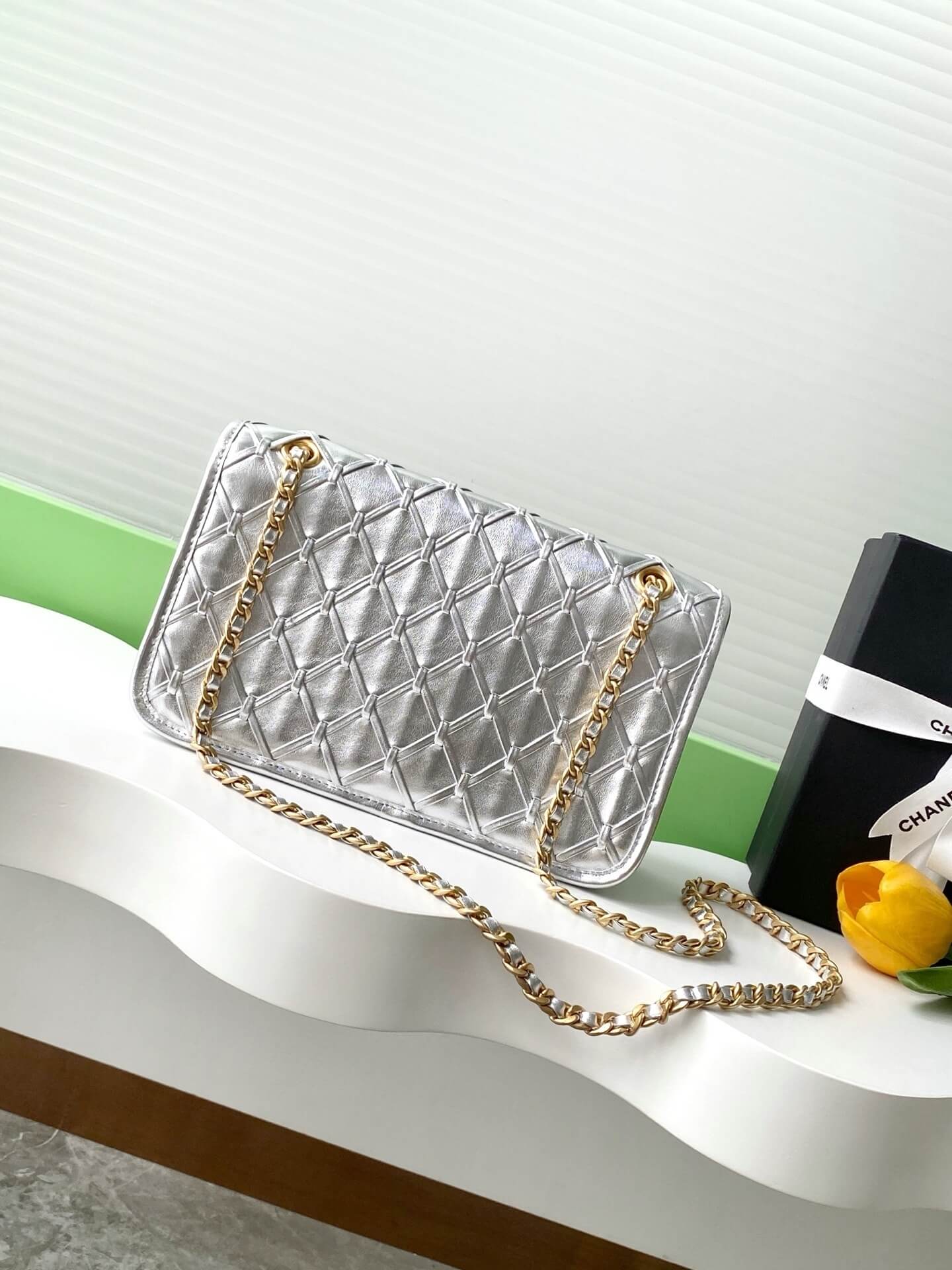 Chanel Flap Chain strap Calfskin Leather Shoulder Bag - Image 29