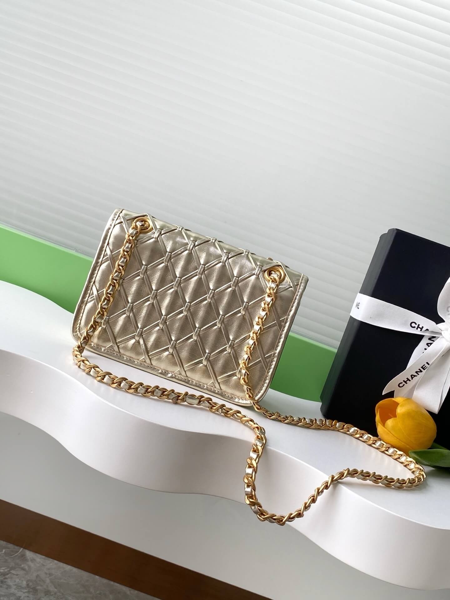 Chanel Flap Chain strap Calfskin Leather Shoulder Bag - Image 38