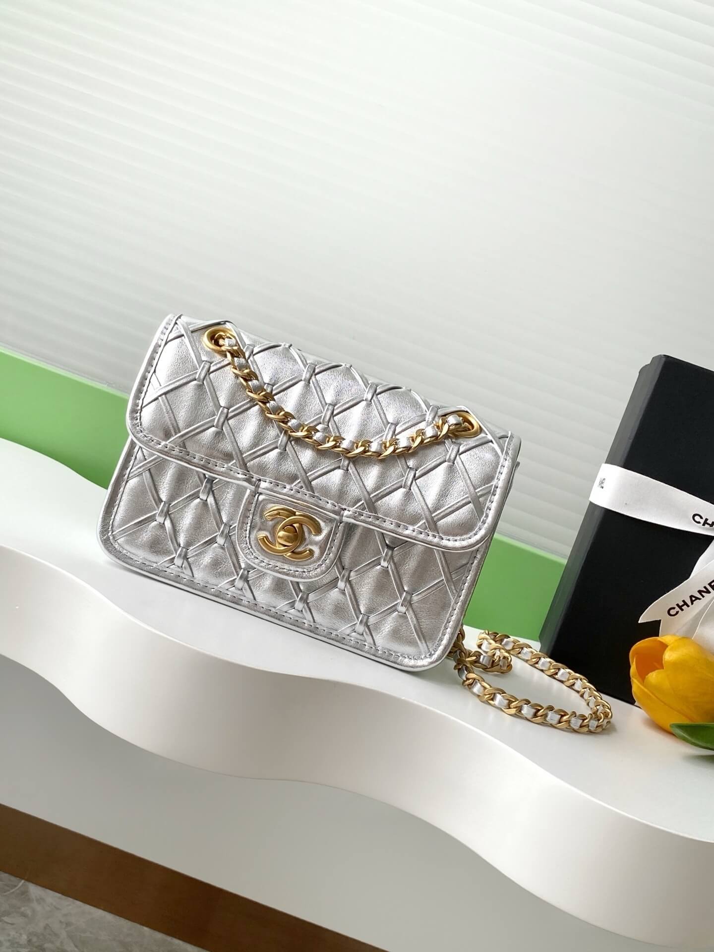 Chanel Flap Chain strap Calfskin Leather Shoulder Bag - Image 19