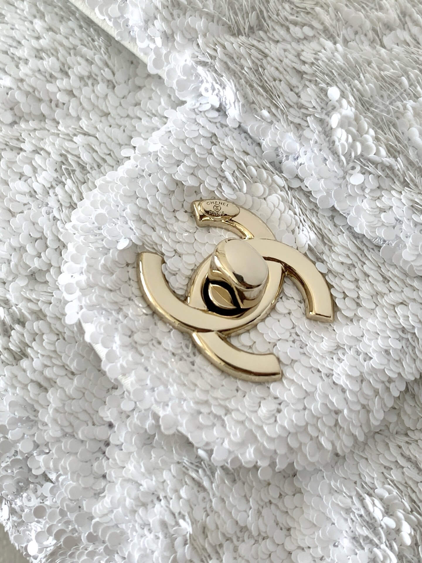 Chanel Flap Quilted Sequins & Gold-Tone Metal Shoulder Crossbody Bag - Image 7