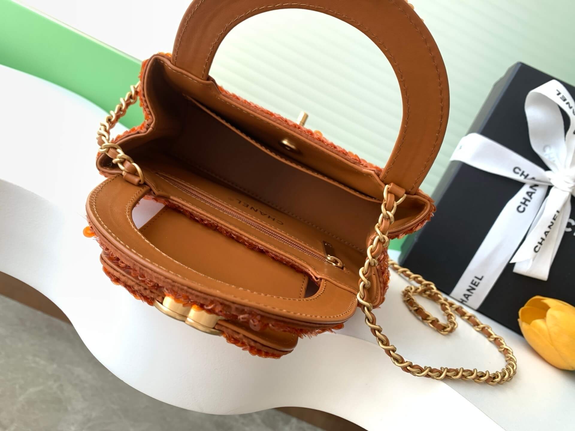 Chanel Kelly Mini Flap Top Handle With Chain uilted and shimmering sequins Shoulder Crossbody Handbag - Image 30