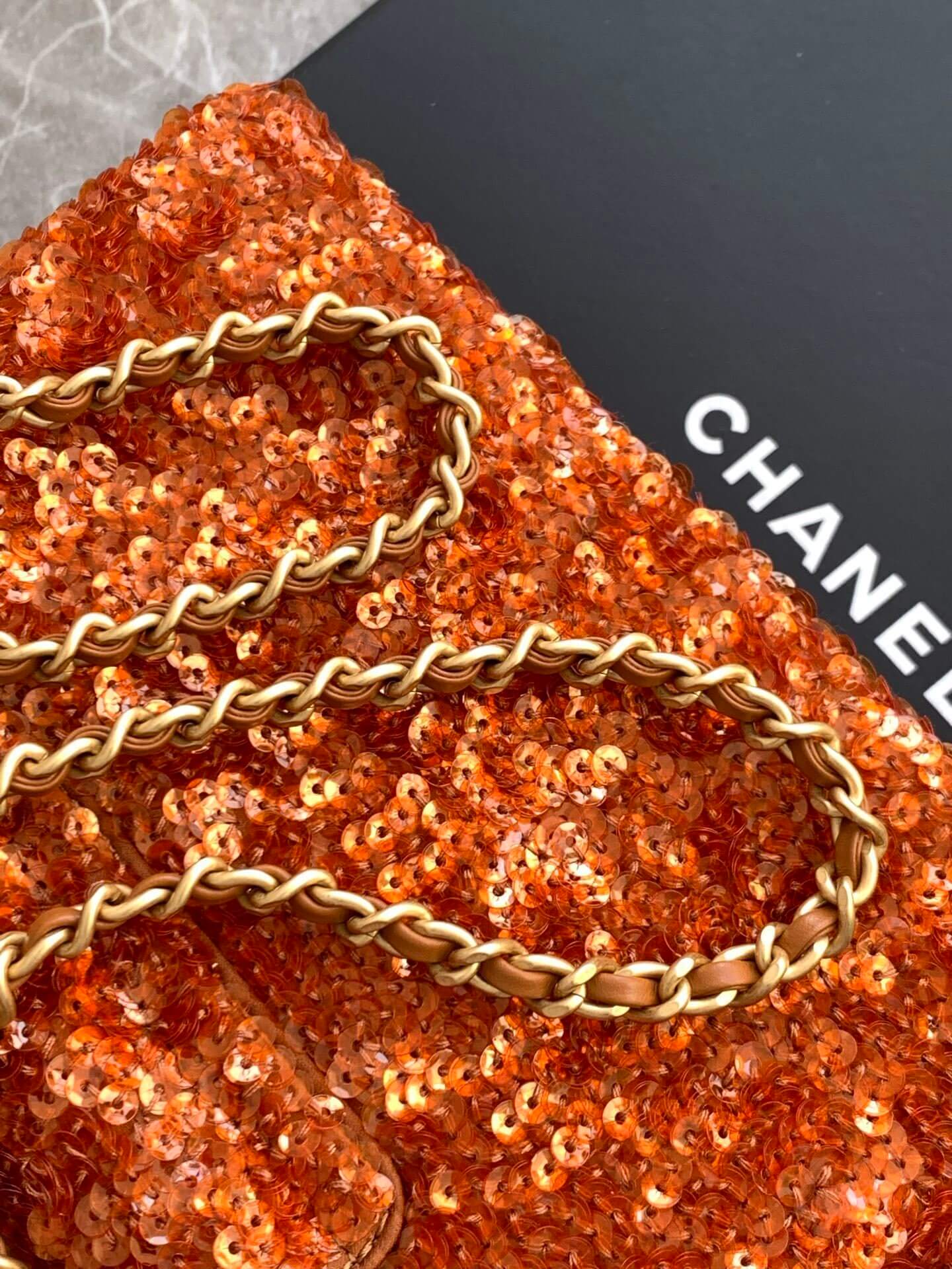 Chanel Kelly Mini Flap Top Handle With Chain uilted and shimmering sequins Shoulder Crossbody Handbag - Image 34