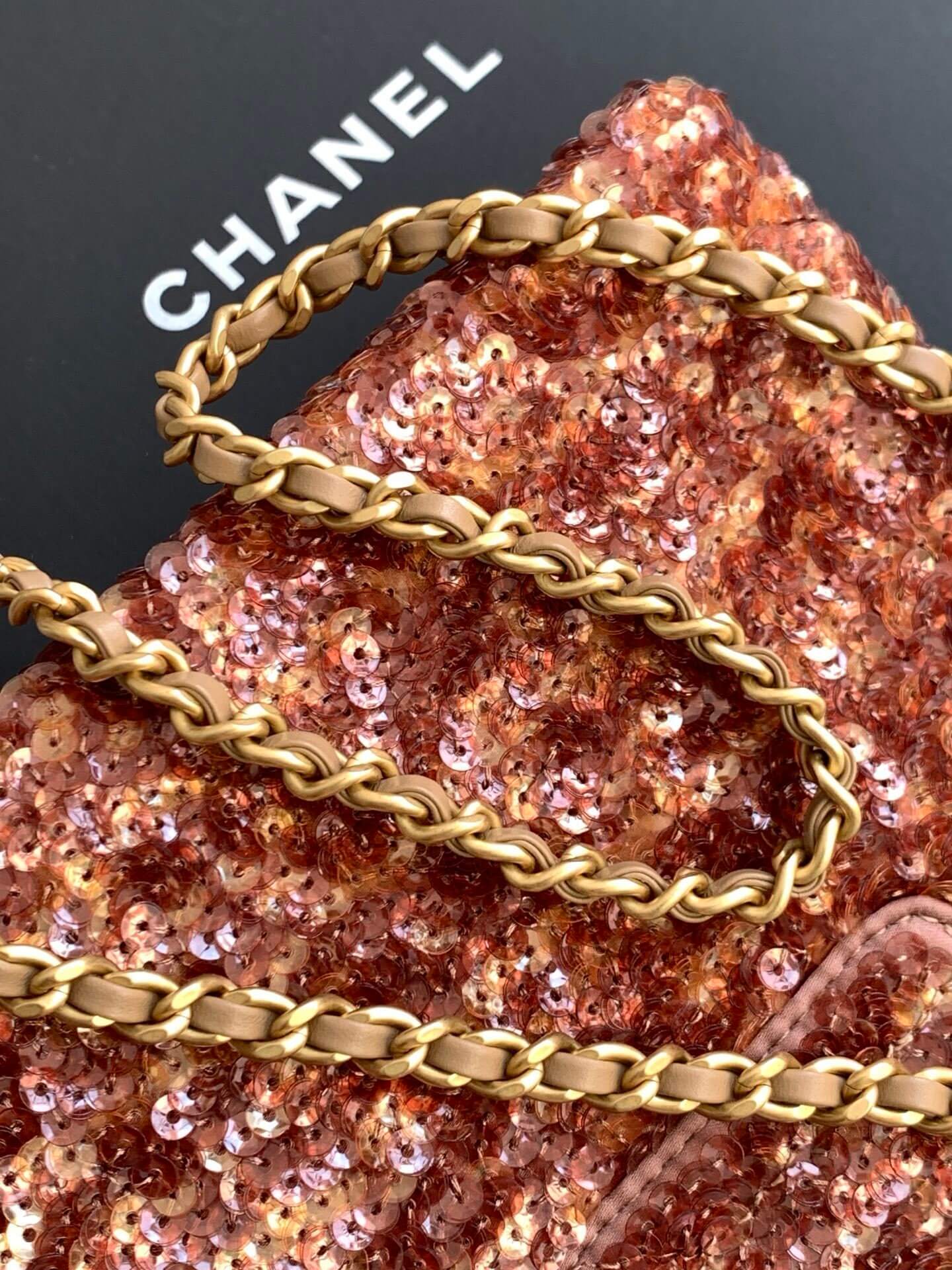 Chanel Kelly Mini Flap Top Handle With Chain uilted and shimmering sequins Shoulder Crossbody Handbag - Image 25