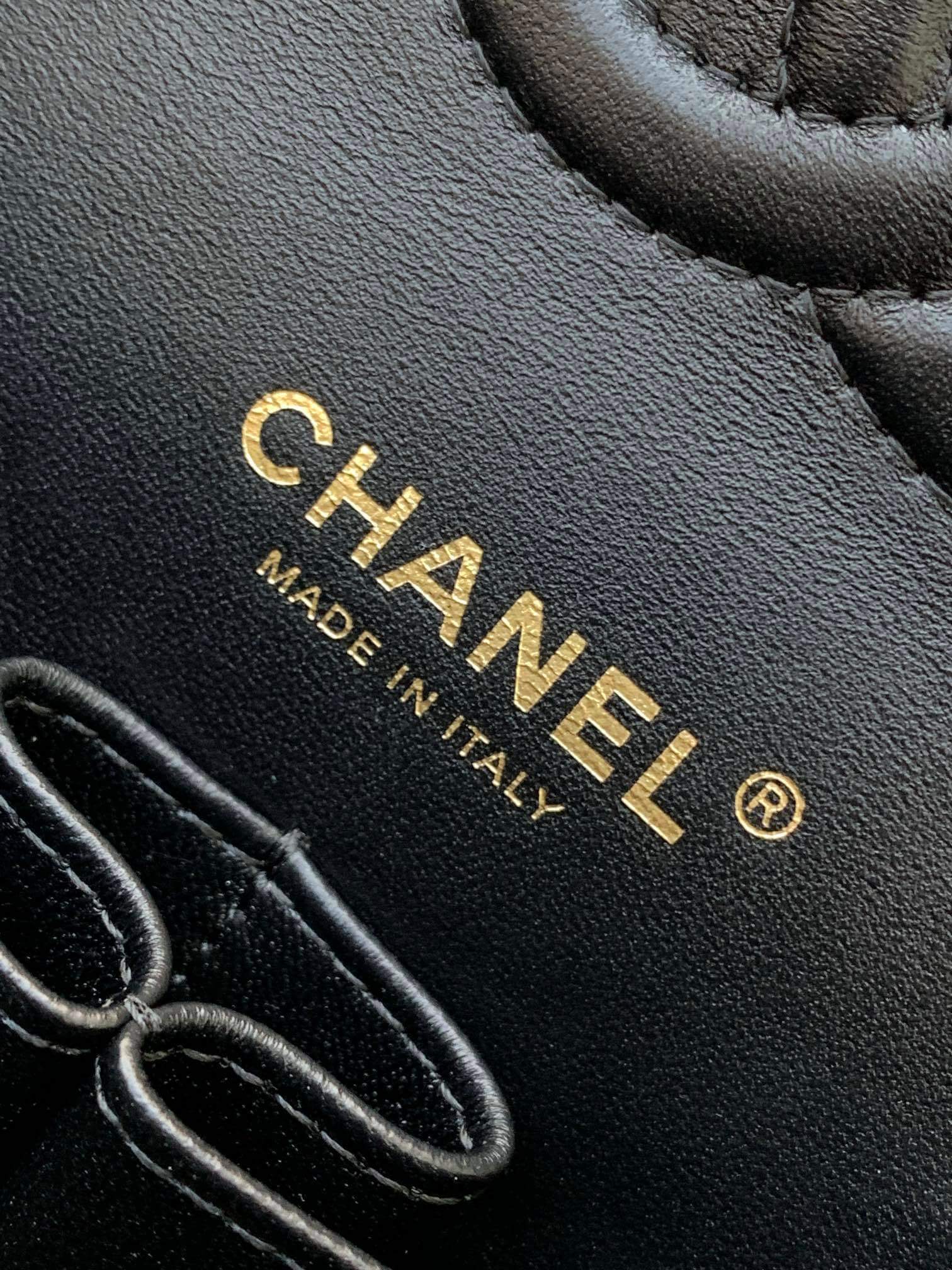 Chanel Medium Classic Double Logo Printed Flap Calfskin Leather with Gold-tone Hardware Shoulder Bag - Image 6