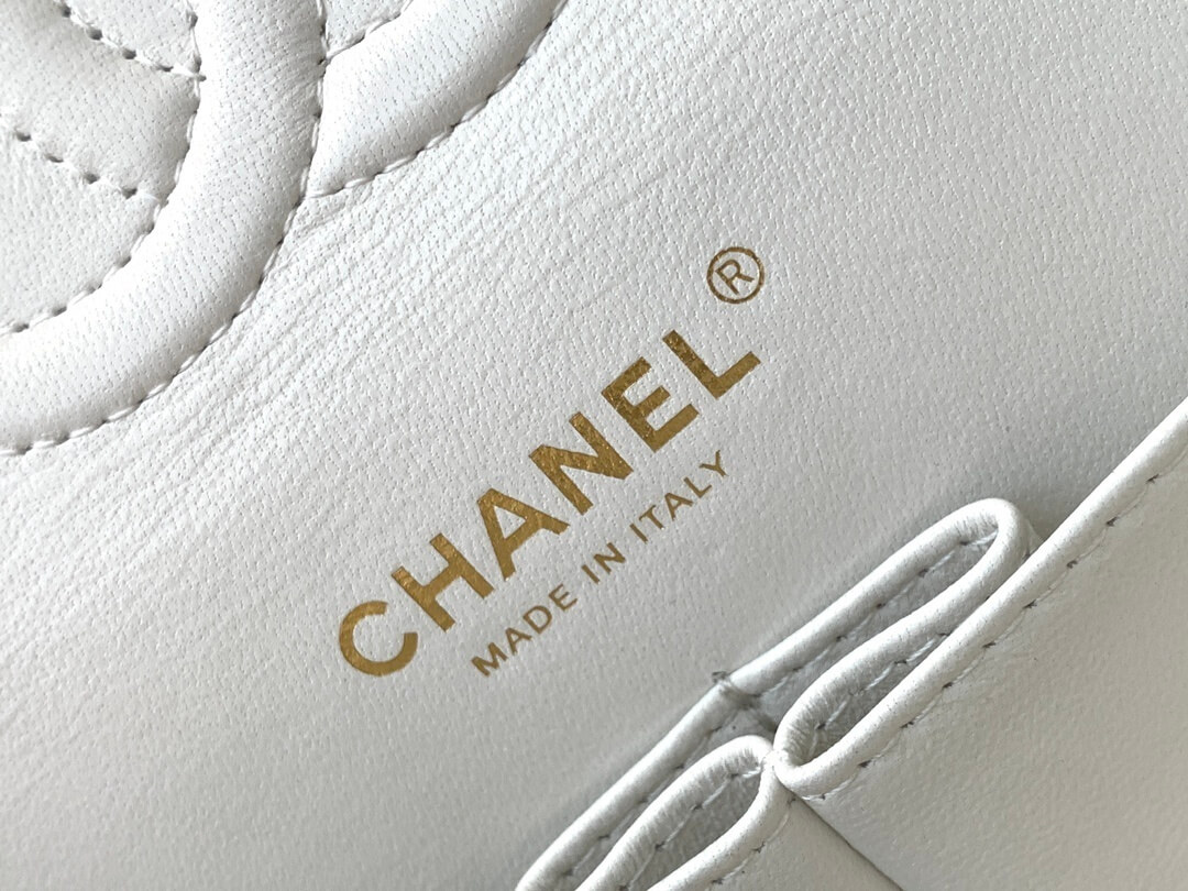 Chanel Medium Classic Double Logo Printed Flap Calfskin Leather with Gold-tone Hardware Shoulder Bag - Image 15